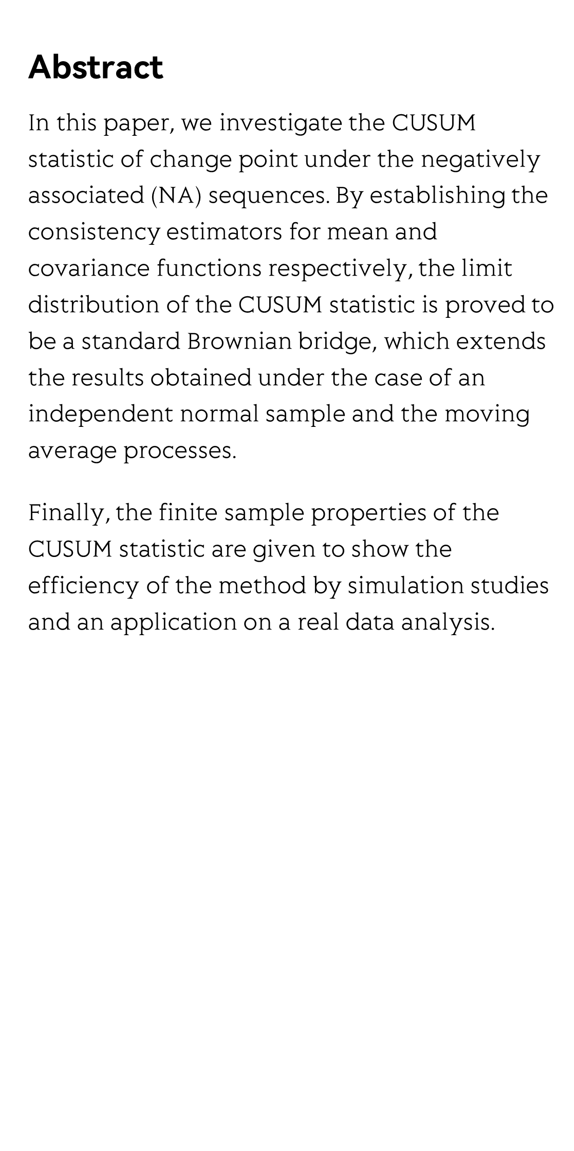 The CUSUM statistic of change point under NA sequences_2