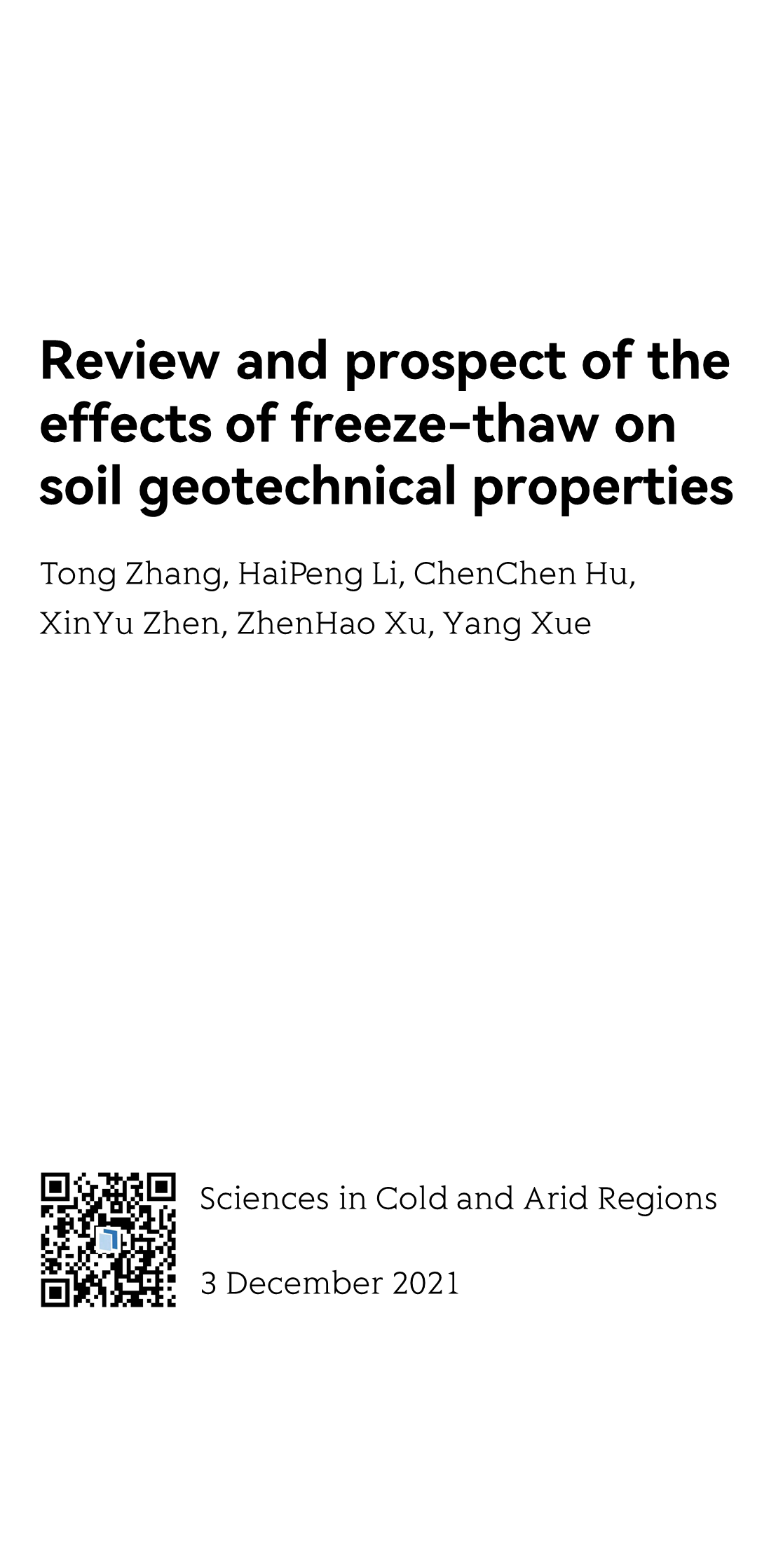 Review and prospect of the effects of freeze-thaw on soil geotechnical properties_1