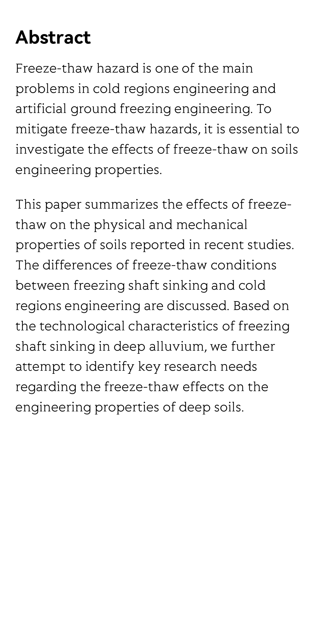 Review and prospect of the effects of freeze-thaw on soil geotechnical properties_2