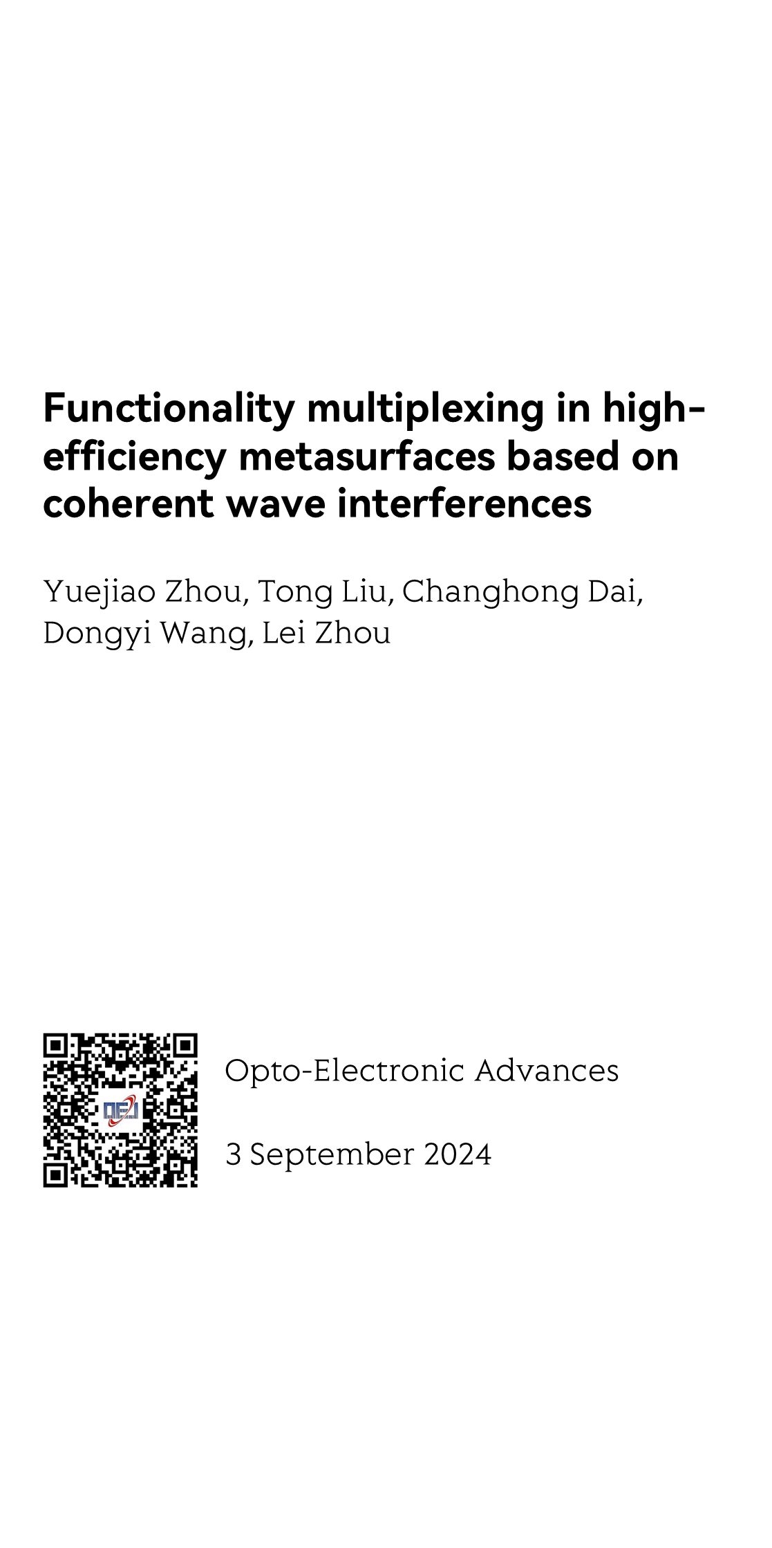 Functionality multiplexing in high-efficiency metasurfaces based on coherent wave interferences_1