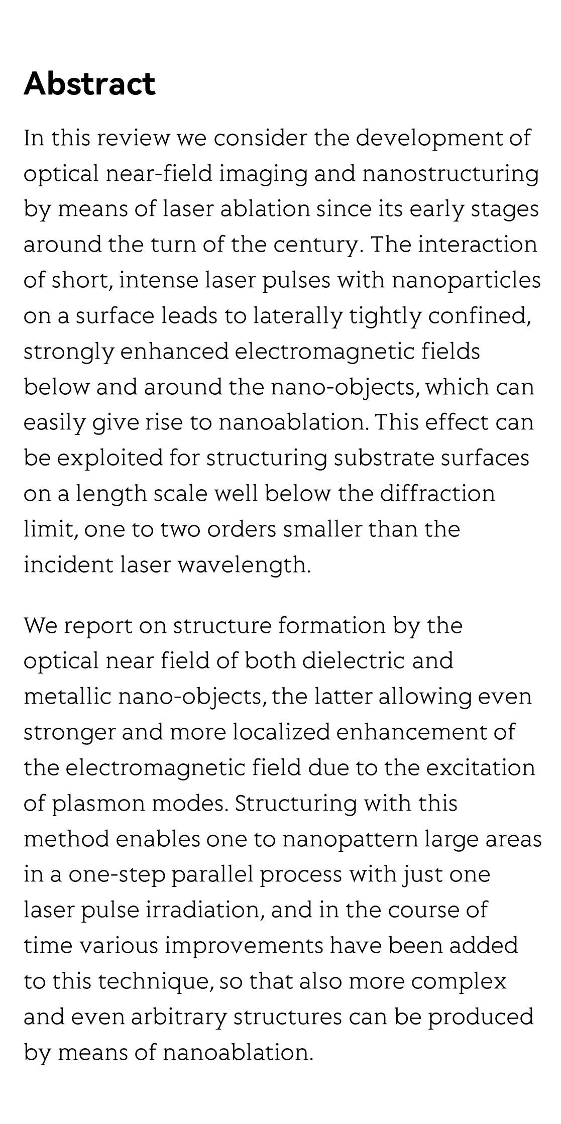 Optical near-field imaging and nanostructuring by means of laser ablation_2