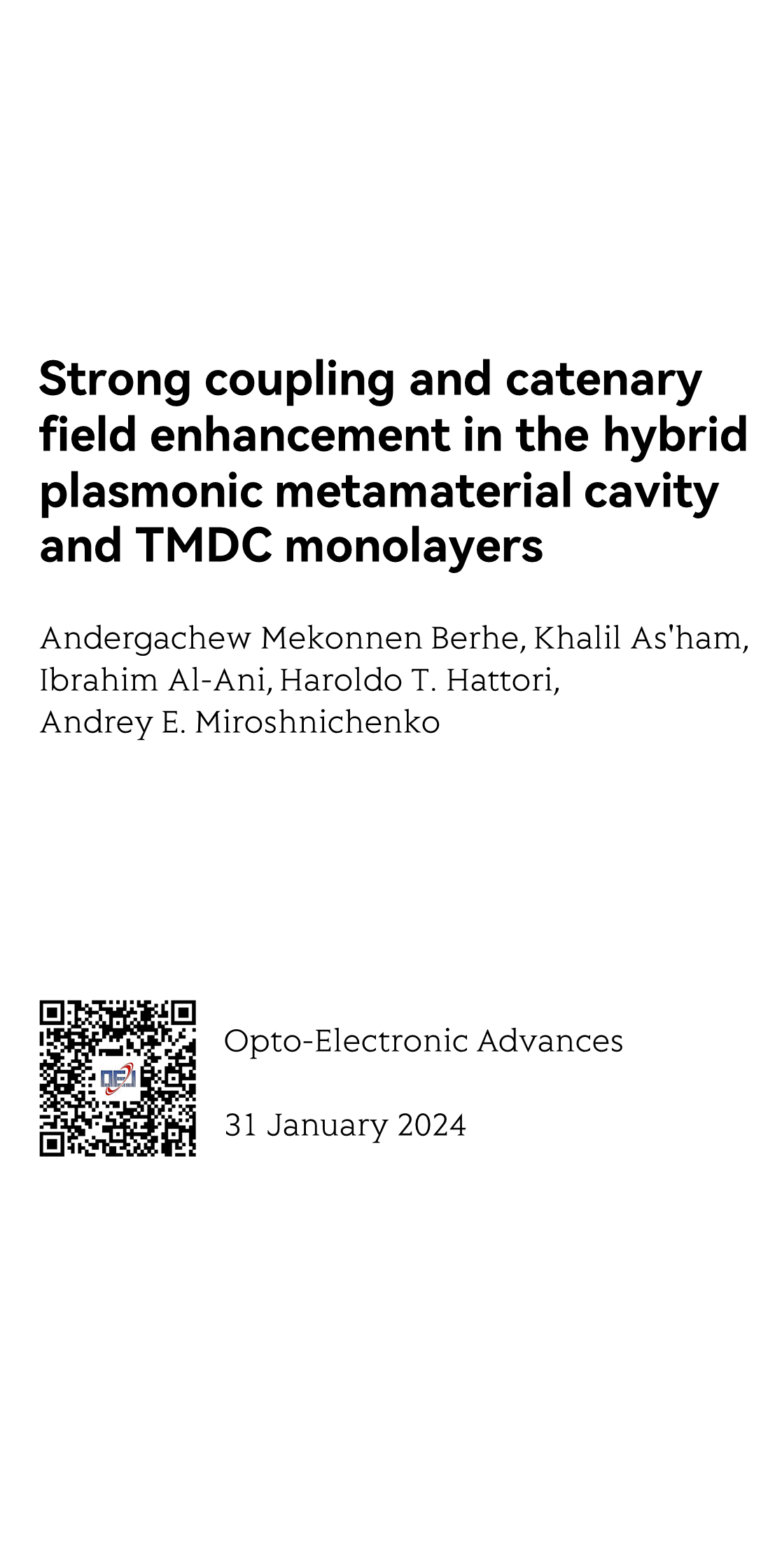 Strong coupling and catenary field enhancement in the hybrid plasmonic metamaterial cavity and TMDC monolayers_1