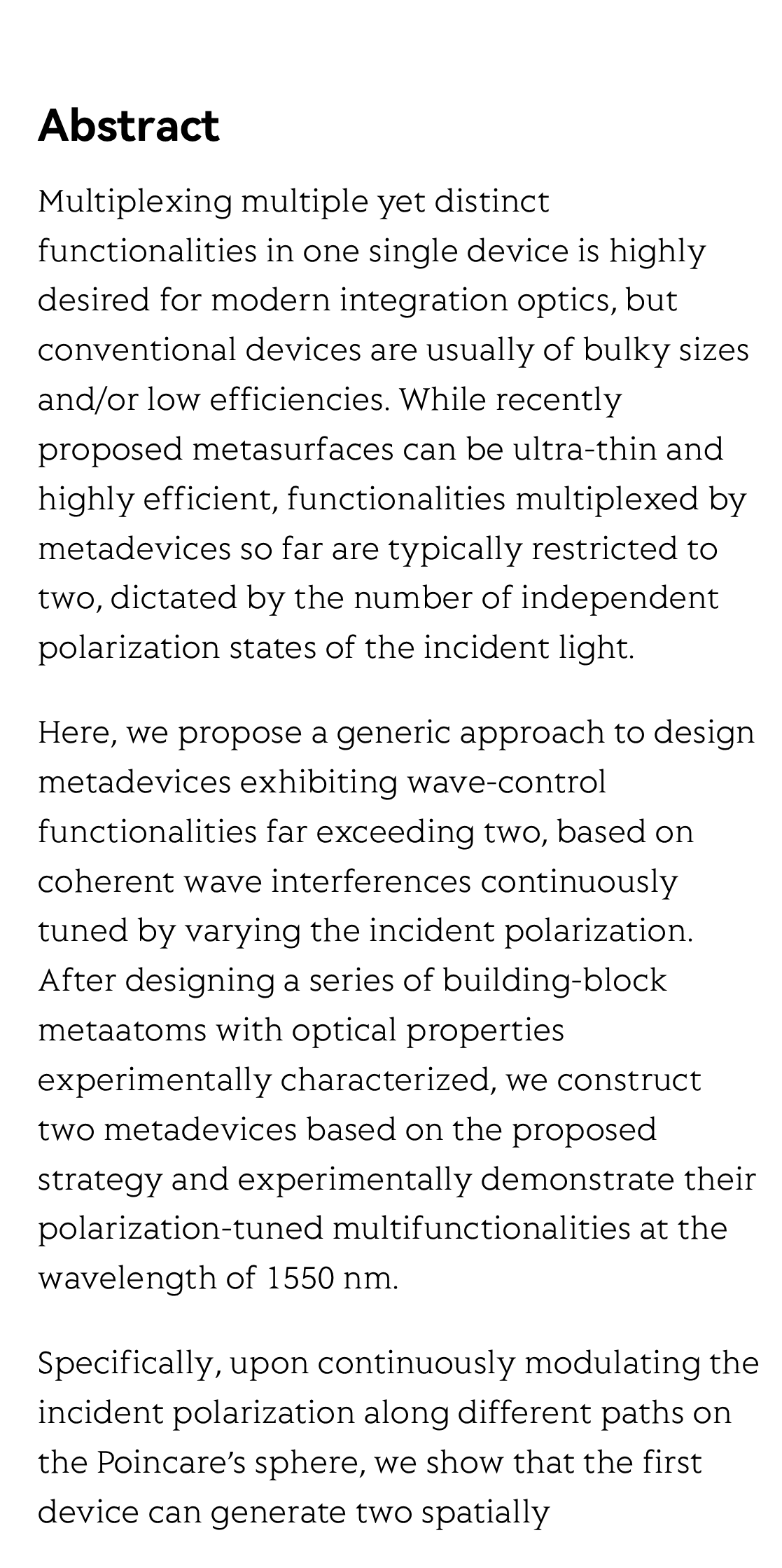 Functionality multiplexing in high-efficiency metasurfaces based on coherent wave interferences_2