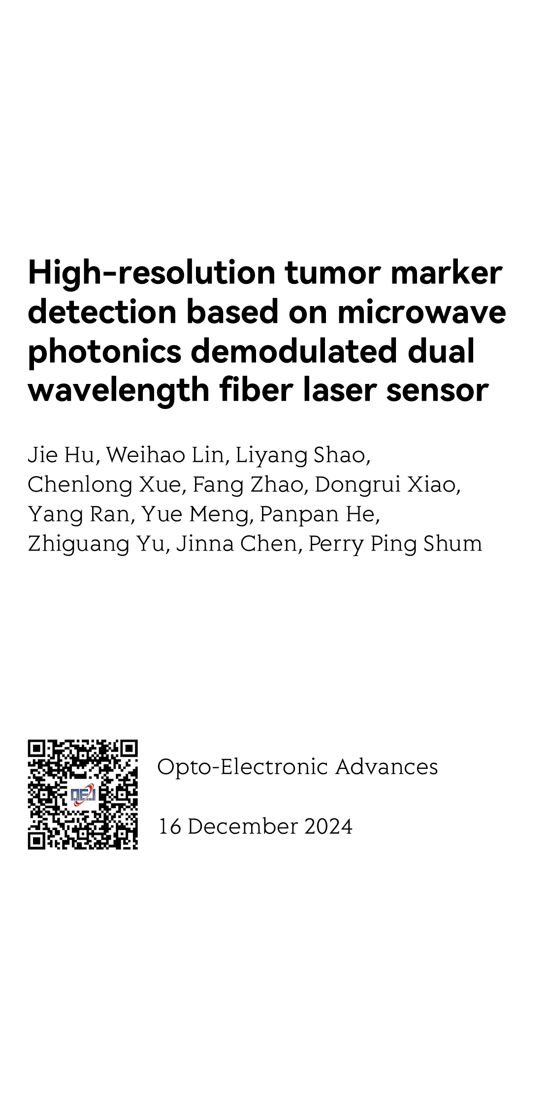 High-resolution tumor marker detection based on microwave photonics demodulated dual wavelength fiber laser sensor_1