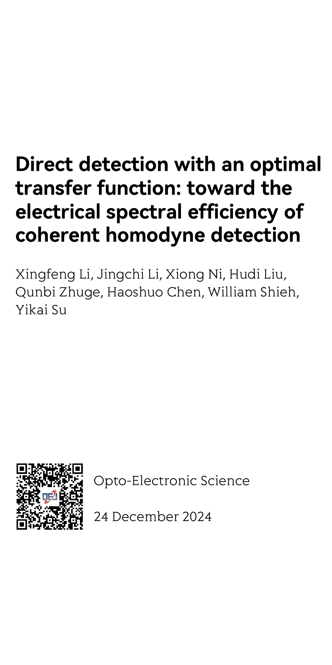 Direct detection with an optimal transfer function: toward the electrical spectral efficiency of coherent homodyne detection_1