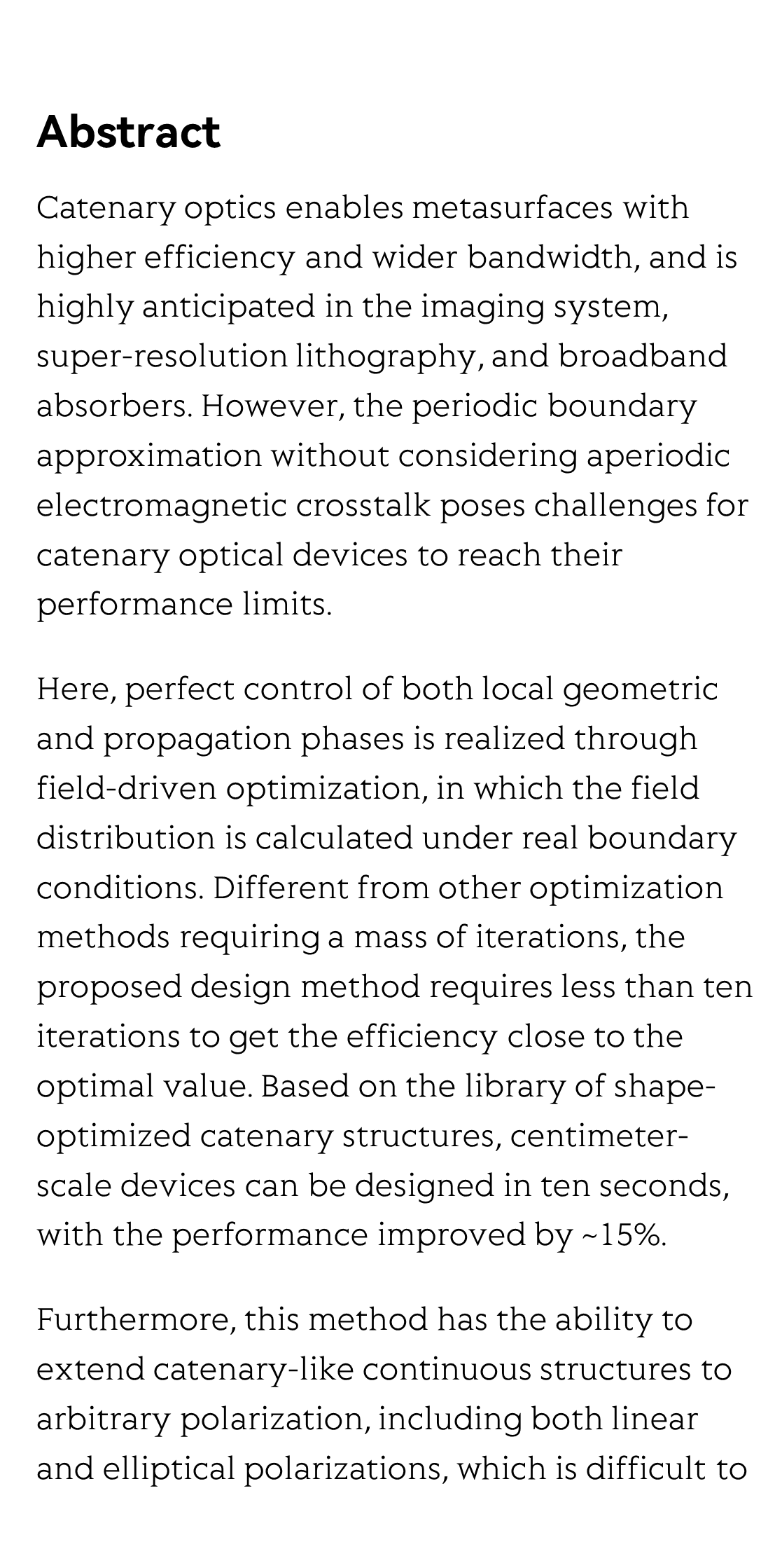 Towards the performance limit of catenary meta-optics via field-driven optimization_2