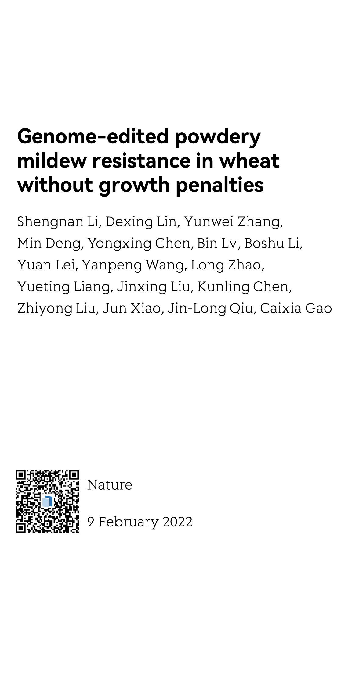 Genome-edited powdery mildew resistance in wheat without growth penalties_1