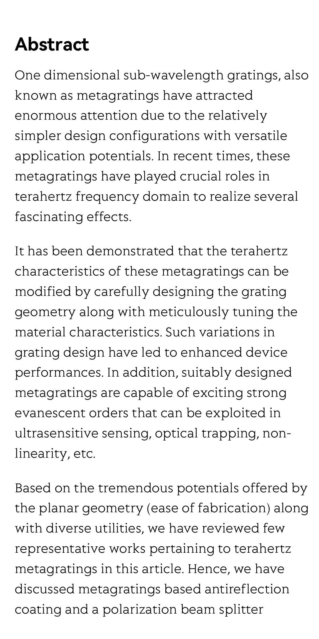 Physics and applications of terahertz metagratings_2