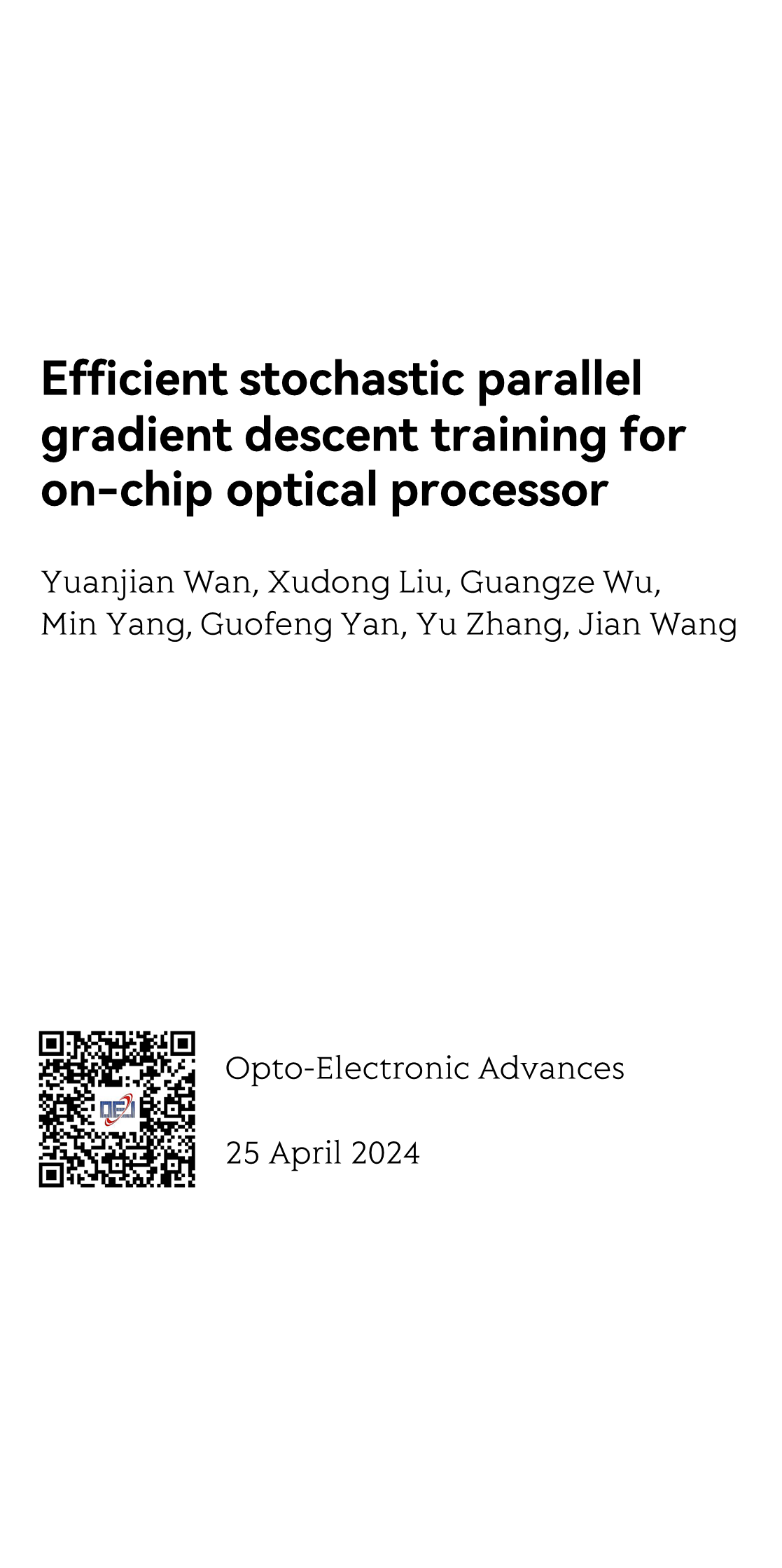 Efficient stochastic parallel gradient descent training for on-chip optical processor_1