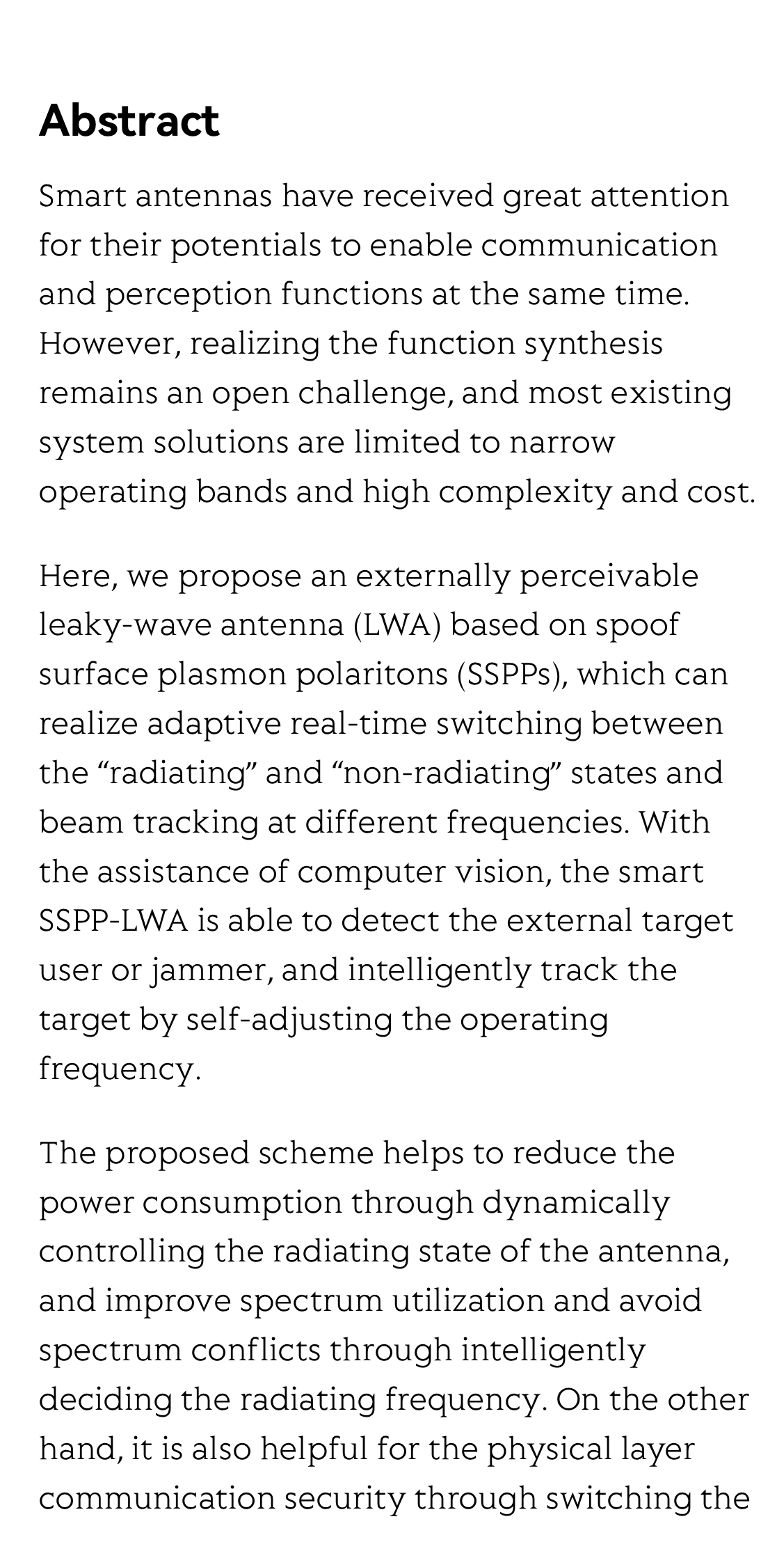 An externally perceivable smart leaky-wave antenna based on spoof surface plasmon polaritons_2