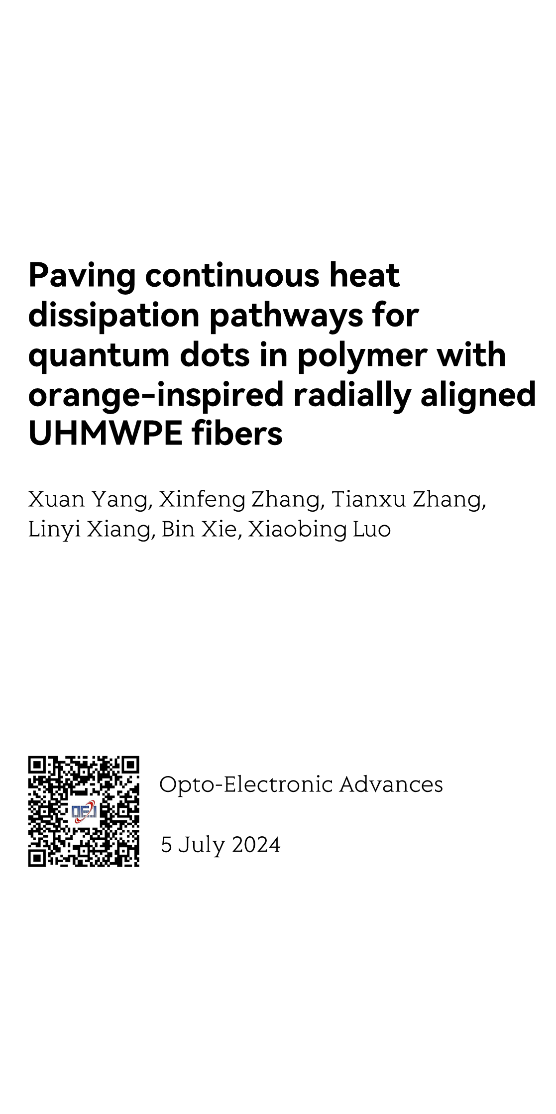 Paving continuous heat dissipation pathways for quantum dots in polymer with orange-inspired radially aligned UHMWPE fibers_1