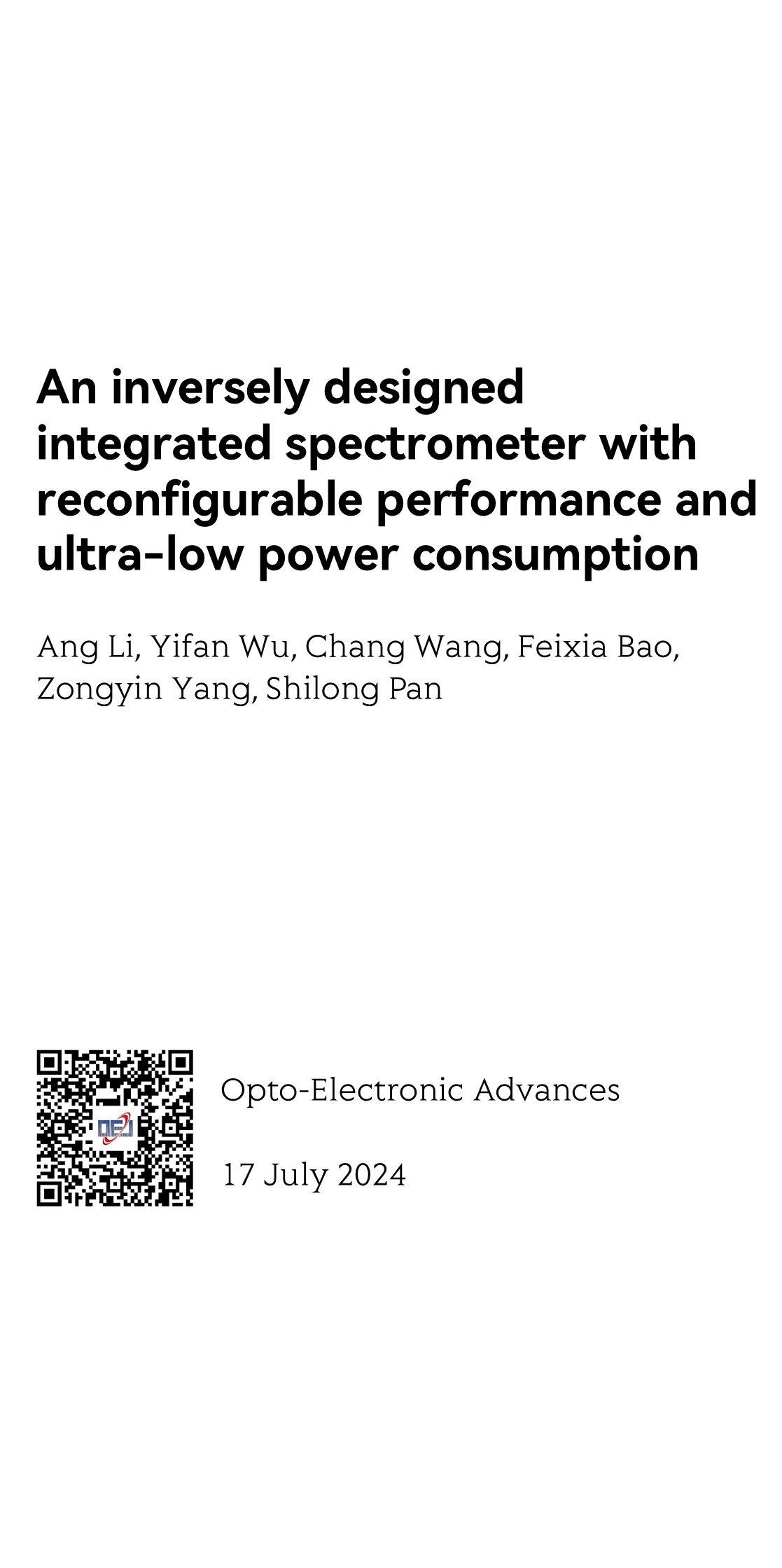 An inversely designed integrated spectrometer with reconfigurable performance and ultra-low power consumption_1