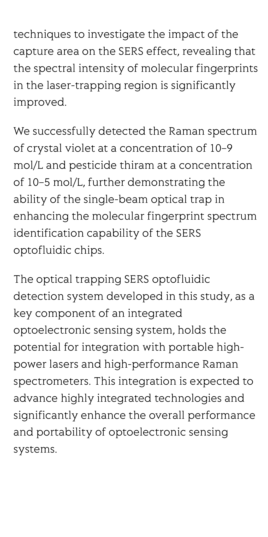 Single-beam optical trap-based surface-enhanced raman scattering optofluidic molecular fingerprint spectroscopy detection system_3