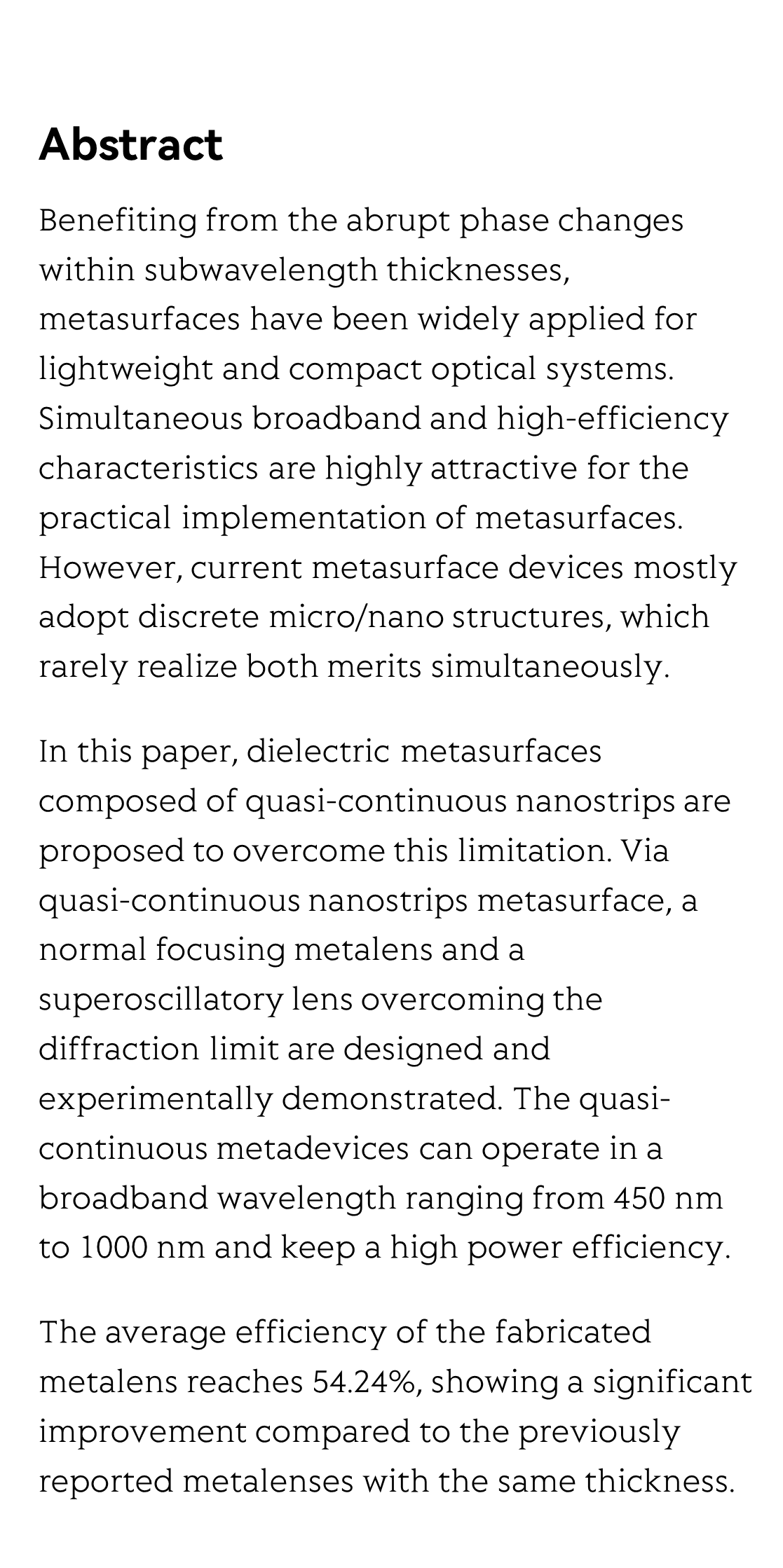 Broadband high-efficiency dielectric metalenses based on quasi-continuous nanostrips_2