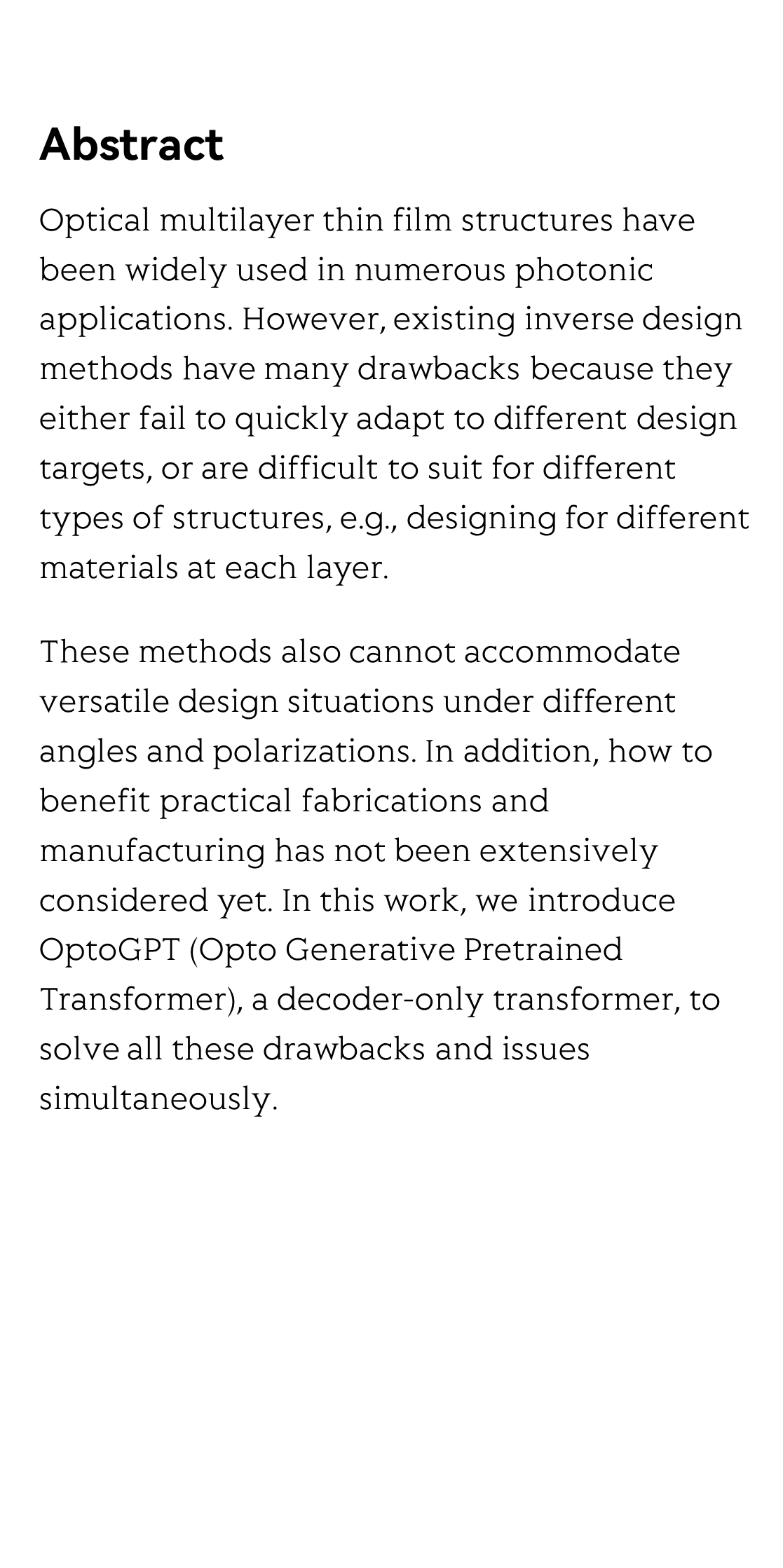 OptoGPT: A foundation model for inverse design in optical multilayer thin film structures_2