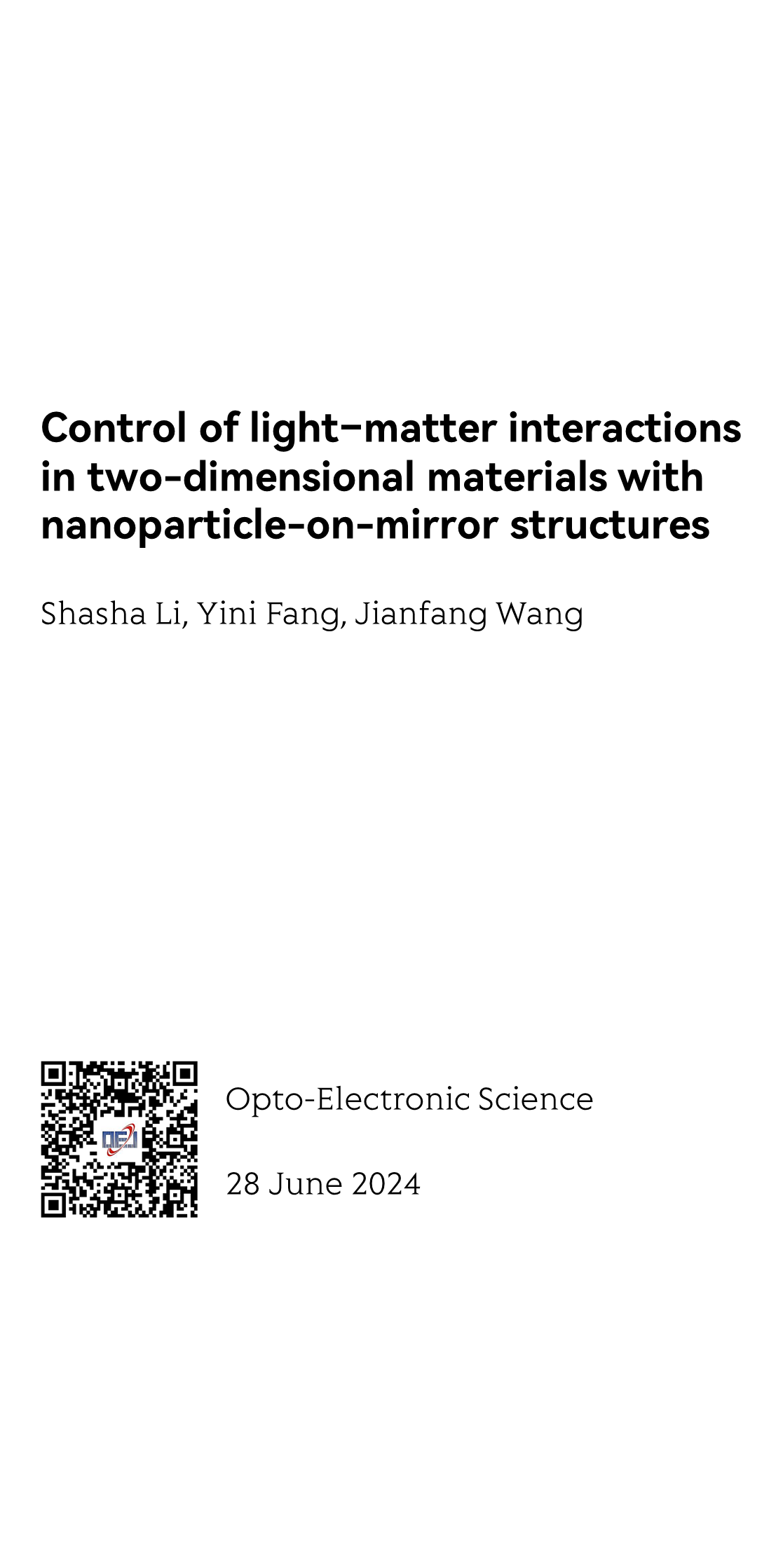 Control of light–matter interactions in two-dimensional materials with nanoparticle-on-mirror structures_1