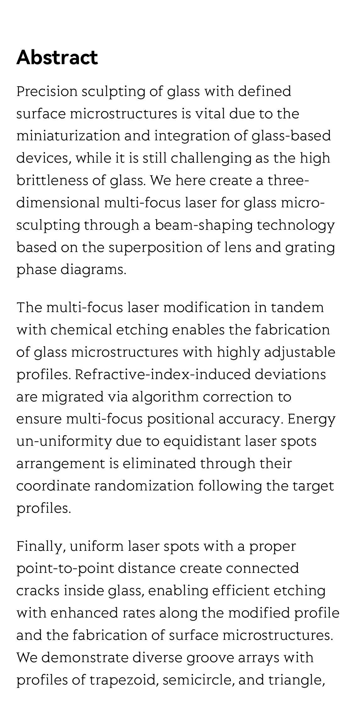 High-precision multi-focus laser sculpting of microstructured glass_2