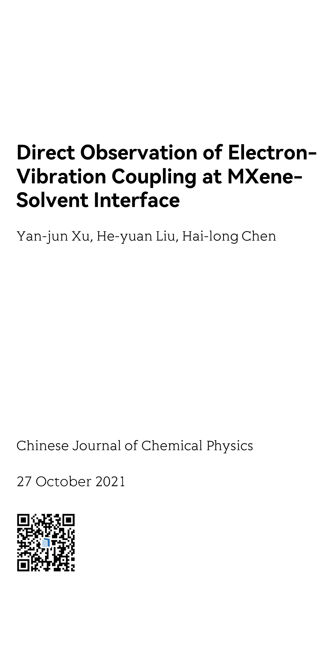 Direct Observation of Electron-Vibration Coupling at MXene-Solvent Interface_1