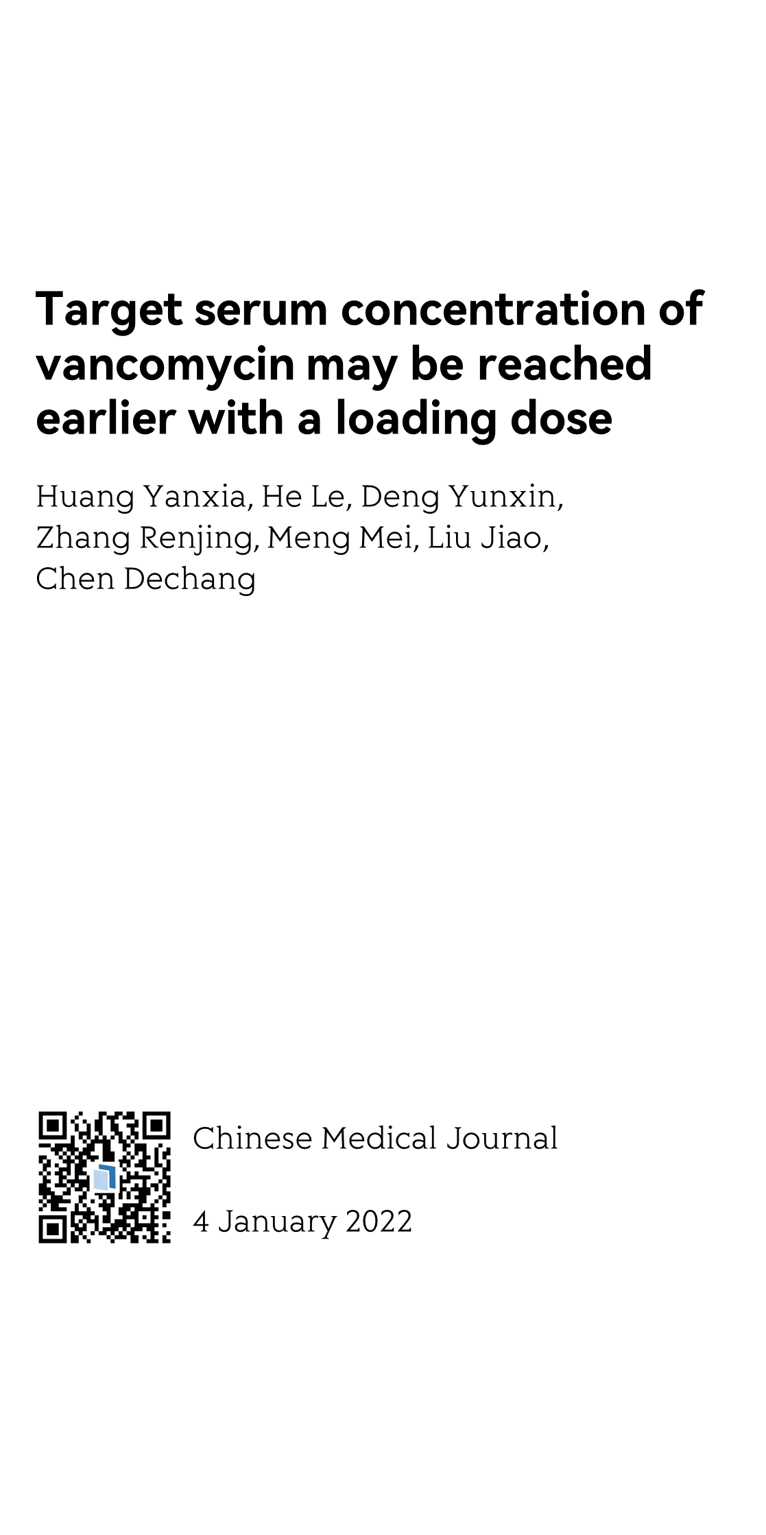 Target serum concentration of vancomycin may be reached earlier with a loading dose_1