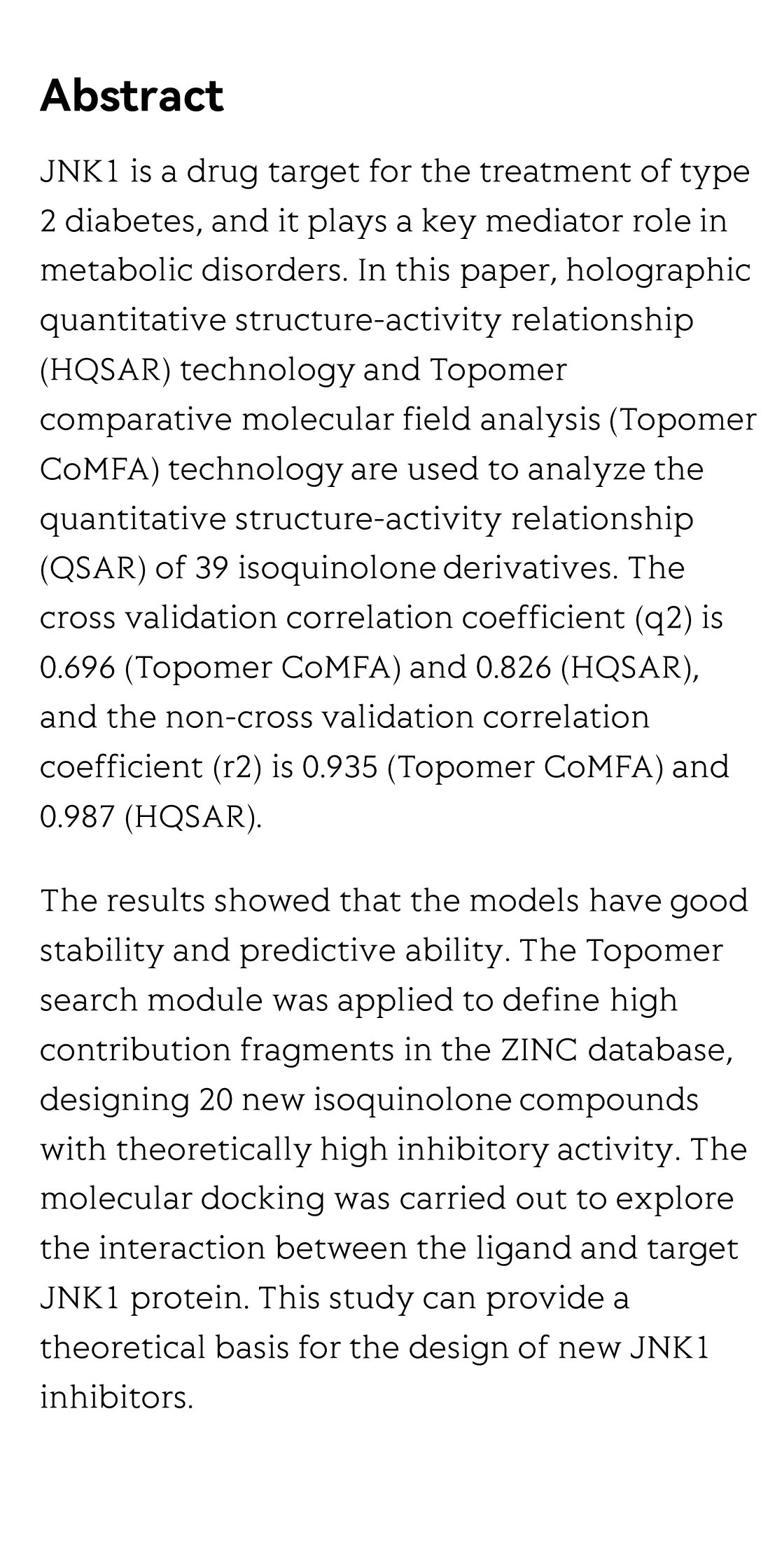 QSAR Study and Molecular Design of Isoquinolone Derivative JNK1 Inhibitors_2