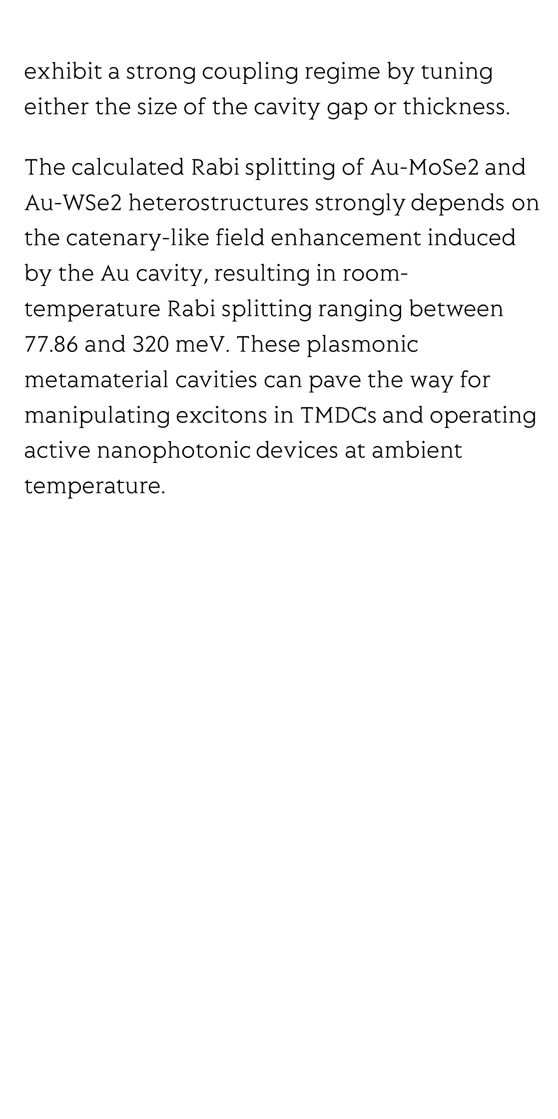 Strong coupling and catenary field enhancement in the hybrid plasmonic metamaterial cavity and TMDC monolayers_3