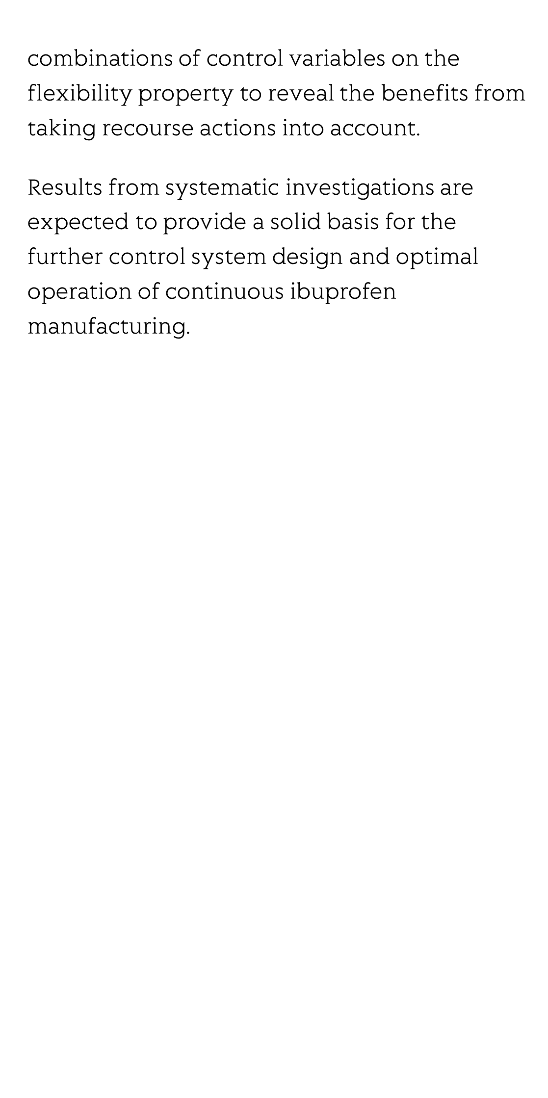 Flexibility analysis for continuous ibuprofen manufacturing processes_3