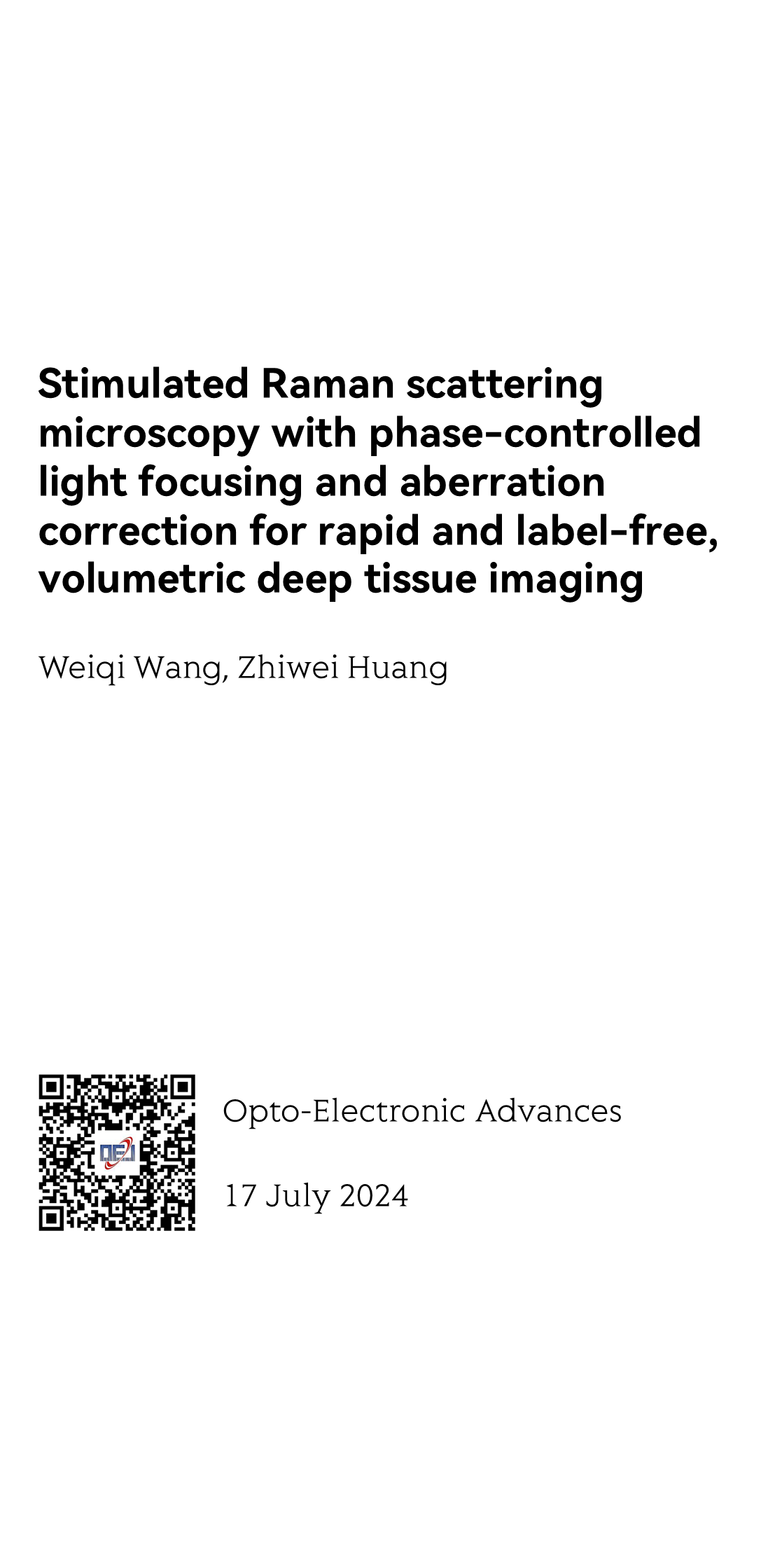 Stimulated Raman scattering microscopy with phase-controlled light focusing and aberration correction for rapid and label-free, volumetric deep tissue imaging_1