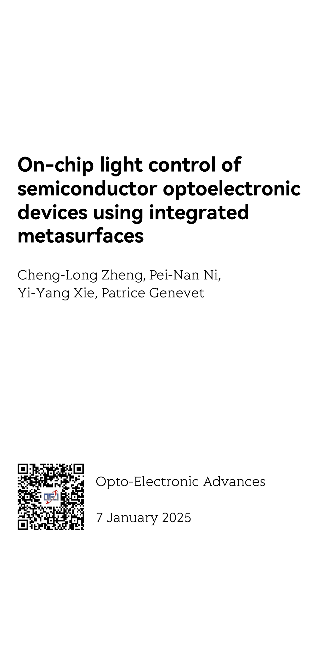 On-chip light control of semiconductor optoelectronic devices using integrated metasurfaces_1