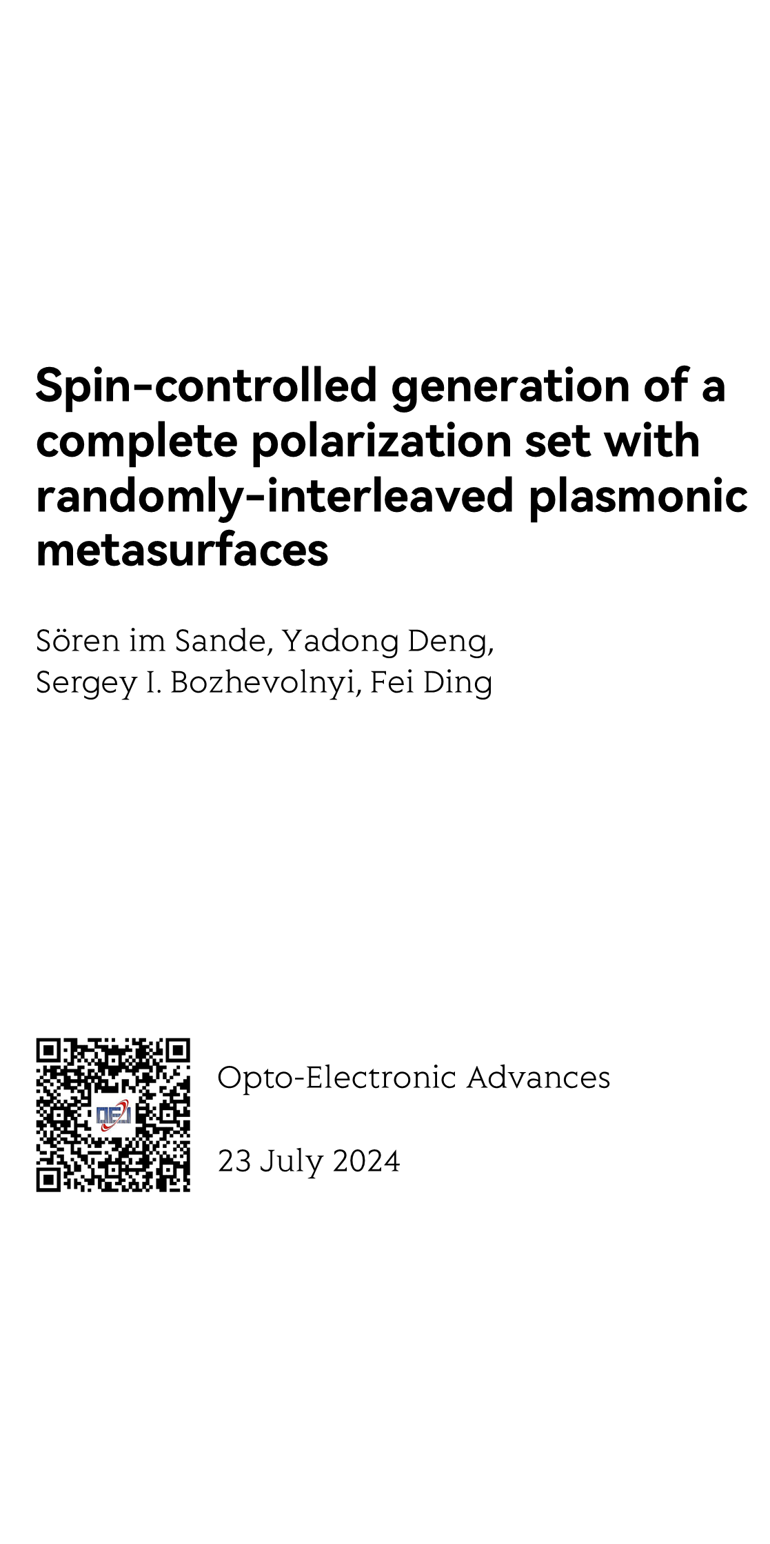 Spin-controlled generation of a complete polarization set with randomly-interleaved plasmonic metasurfaces_1