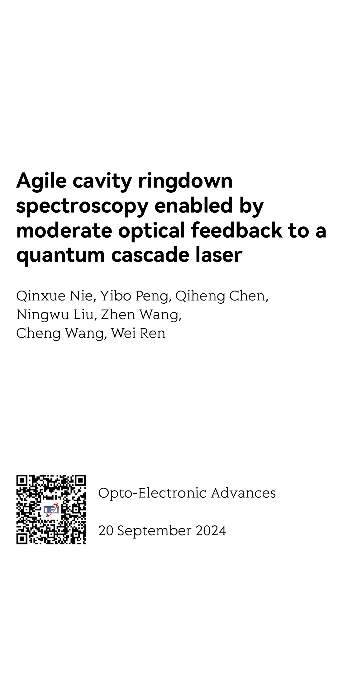 Agile cavity ringdown spectroscopy enabled by moderate optical feedback to a quantum cascade laser_1