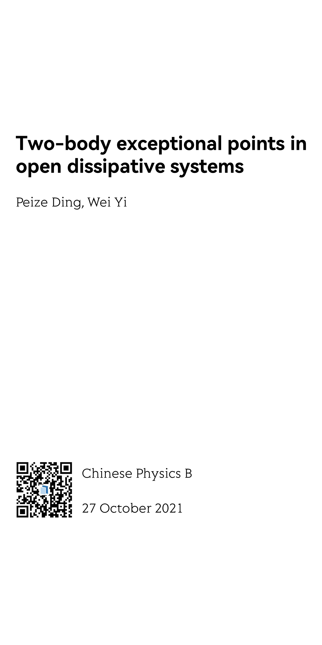 Two-body exceptional points in open dissipative systems_1