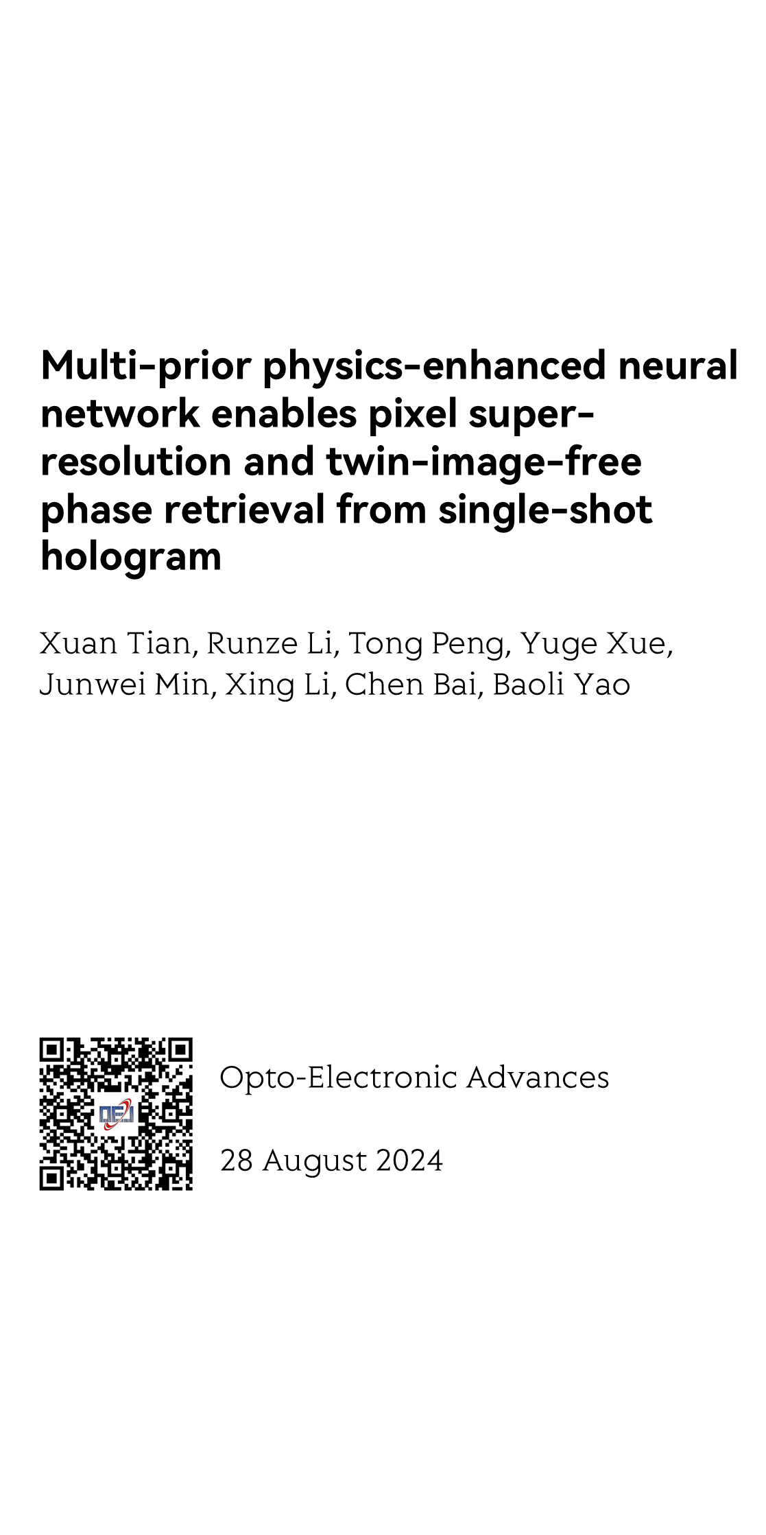 Multi-prior physics-enhanced neural network enables pixel super-resolution and twin-image-free phase retrieval from single-shot hologram_1