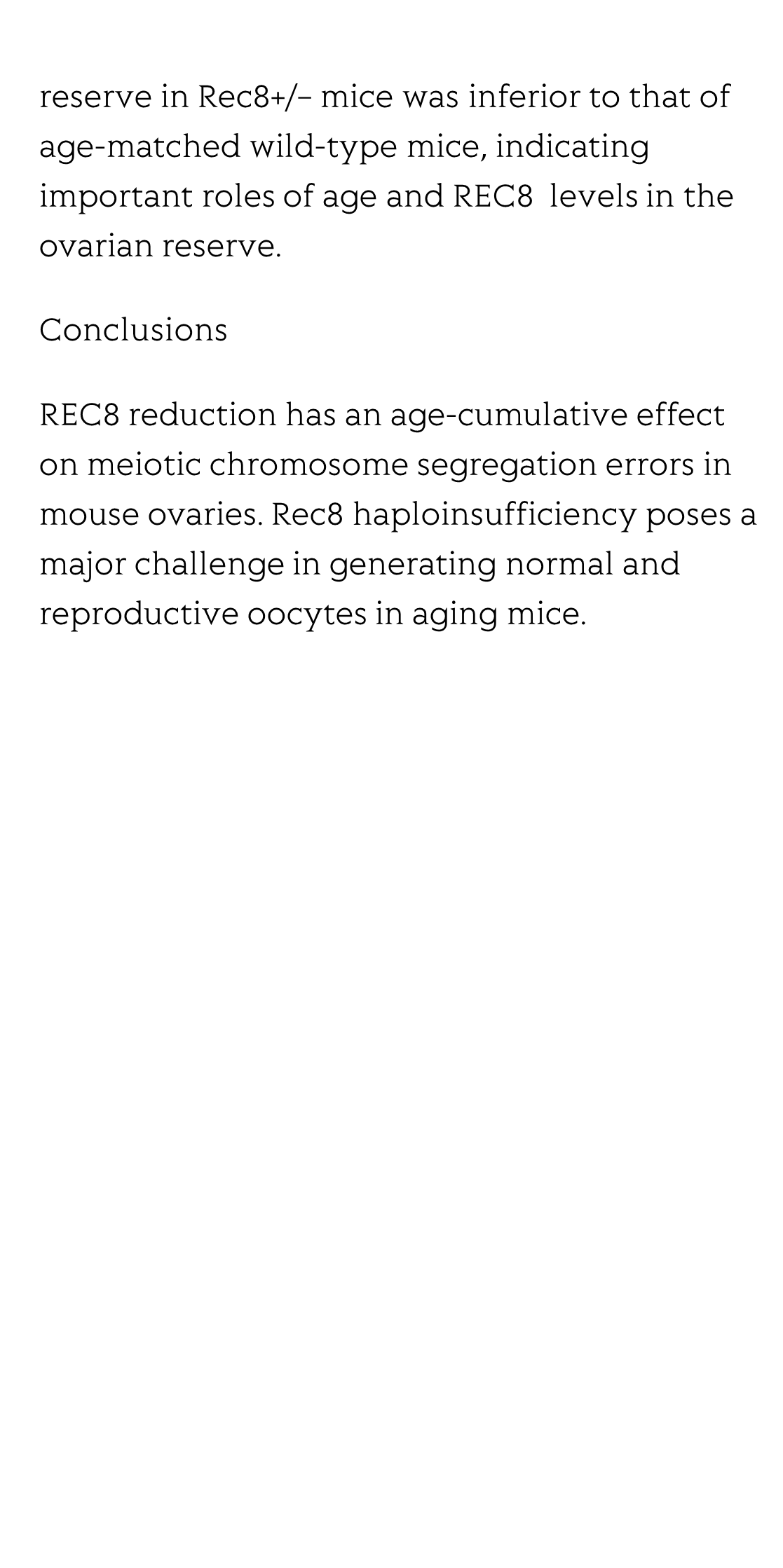 Age-cumulative effect of REC8 reduction on meiotic chromosome segregation errors in mice_3