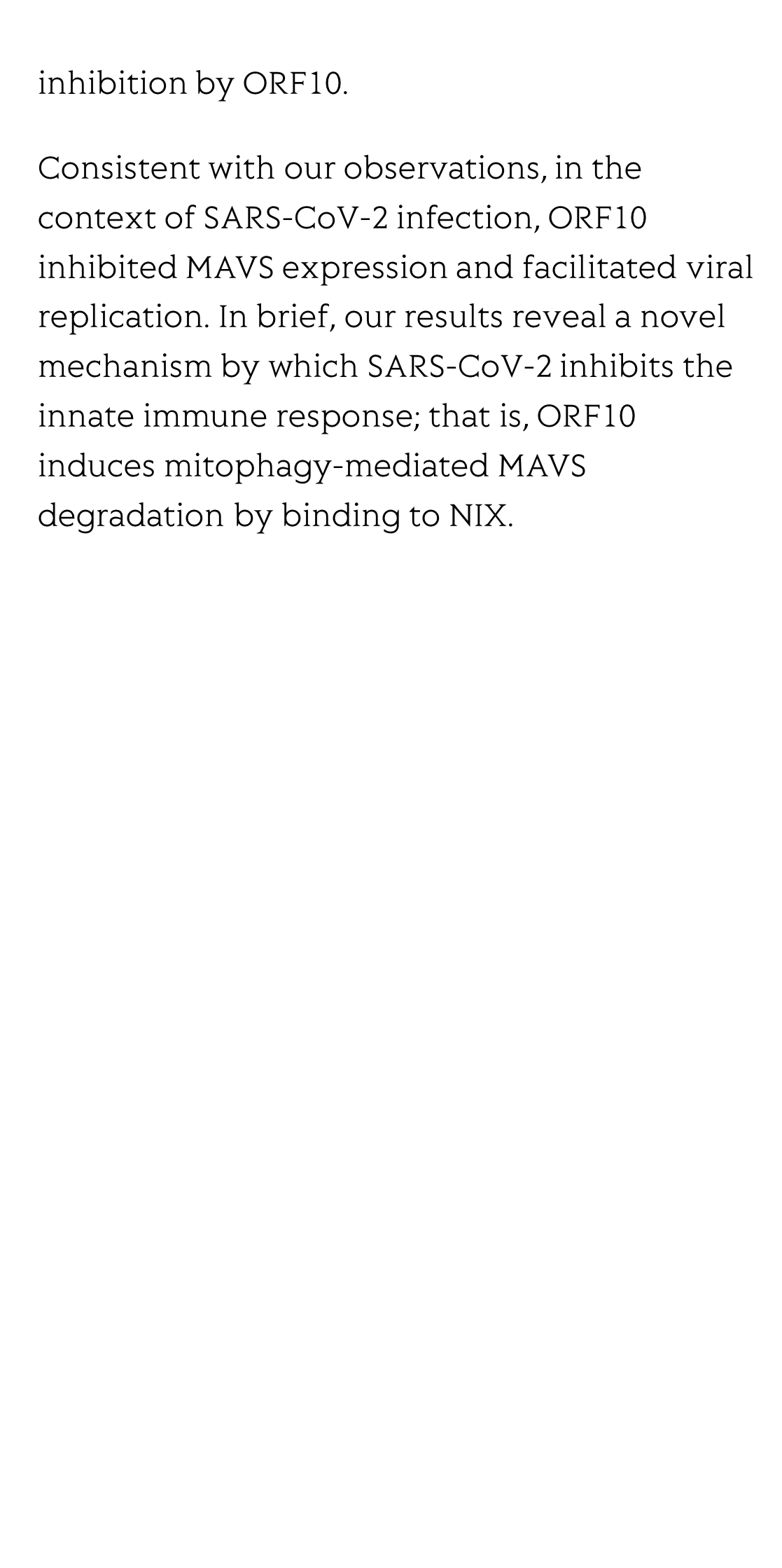 SARS-CoV-2 ORF10 suppresses the antiviral innate immune response by degrading MAVS through mitophagy_3