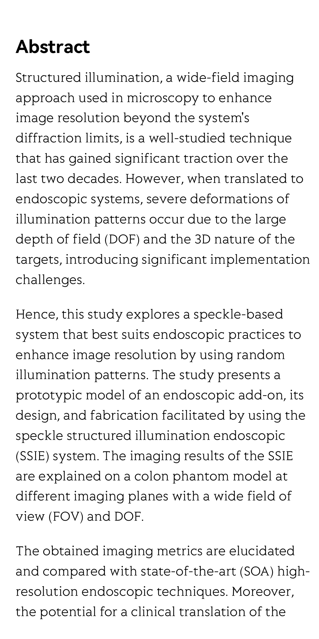 Design, setup, and facilitation of the speckle structured illumination endoscopic system_2