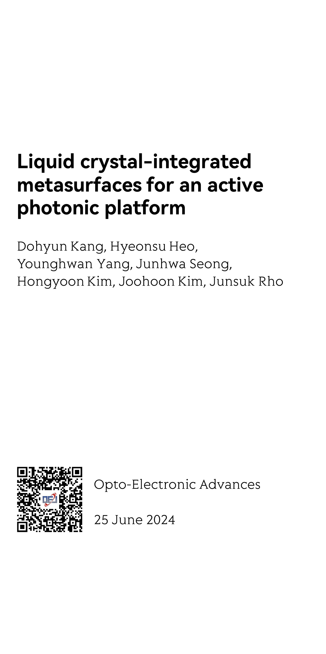 Liquid crystal-integrated metasurfaces for an active photonic platform_1