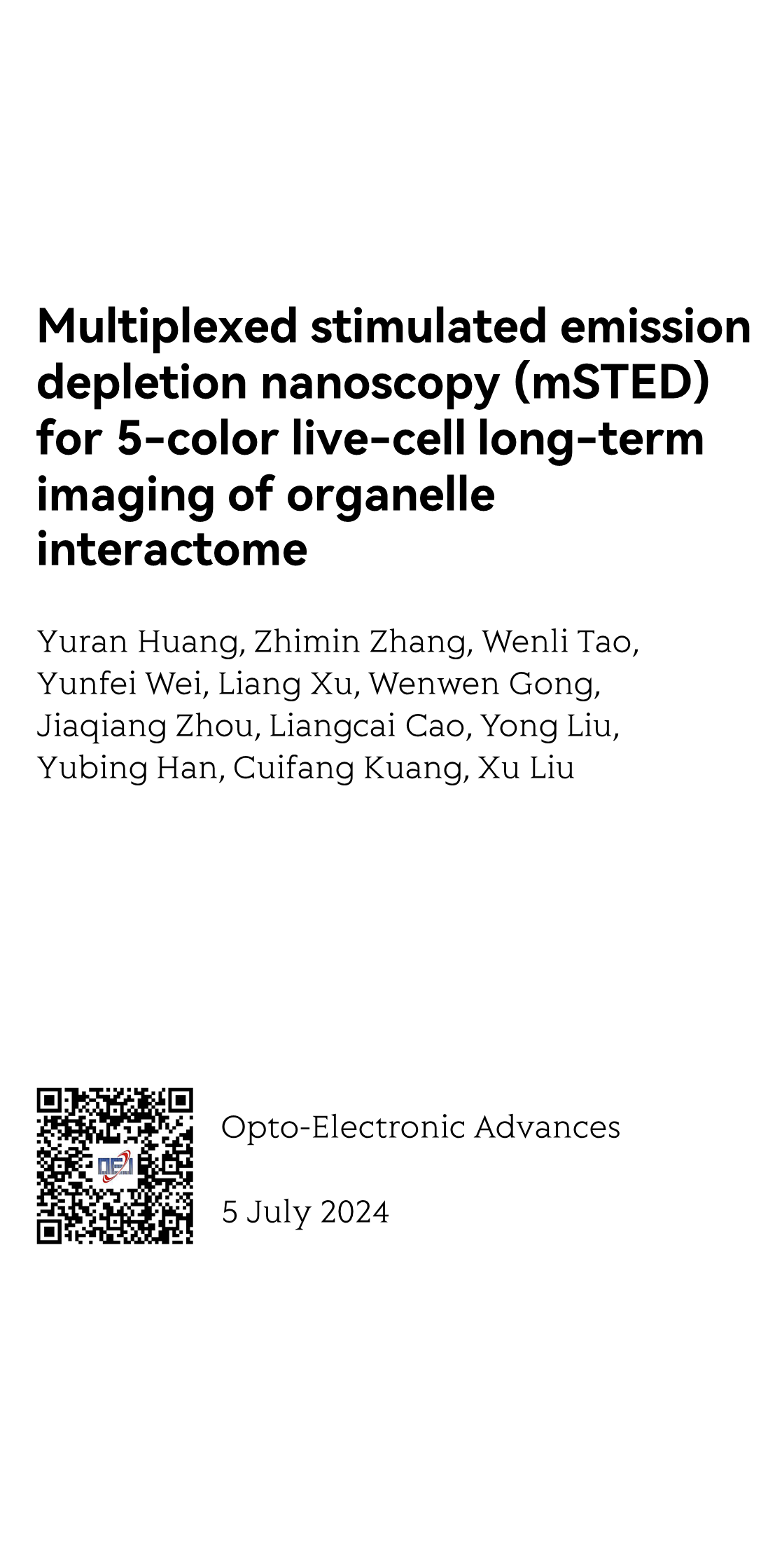 Multiplexed stimulated emission depletion nanoscopy (mSTED) for 5-color live-cell long-term imaging of organelle interactome_1