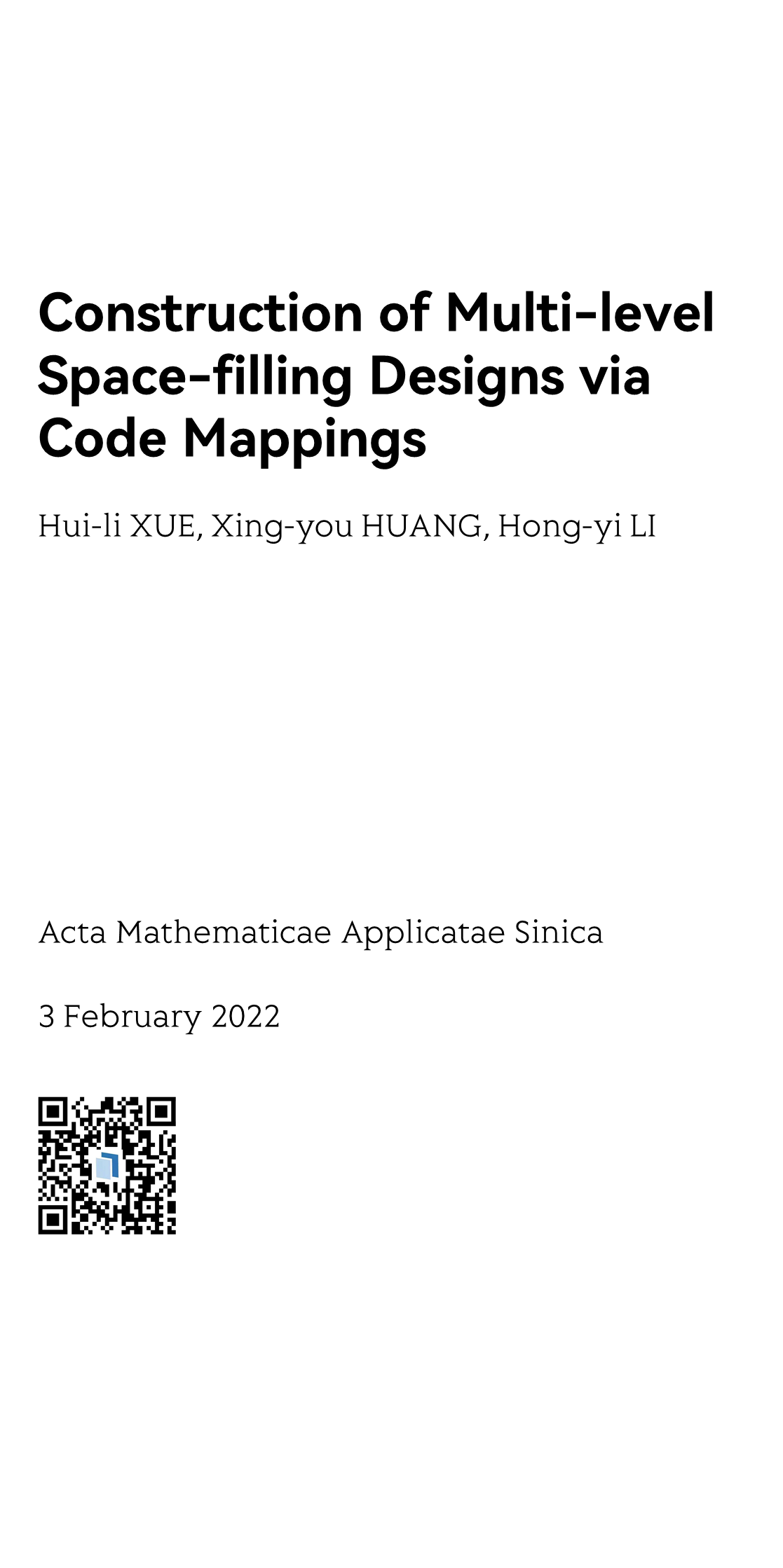 Construction of Multi-level Space-filling Designs via Code Mappings_1