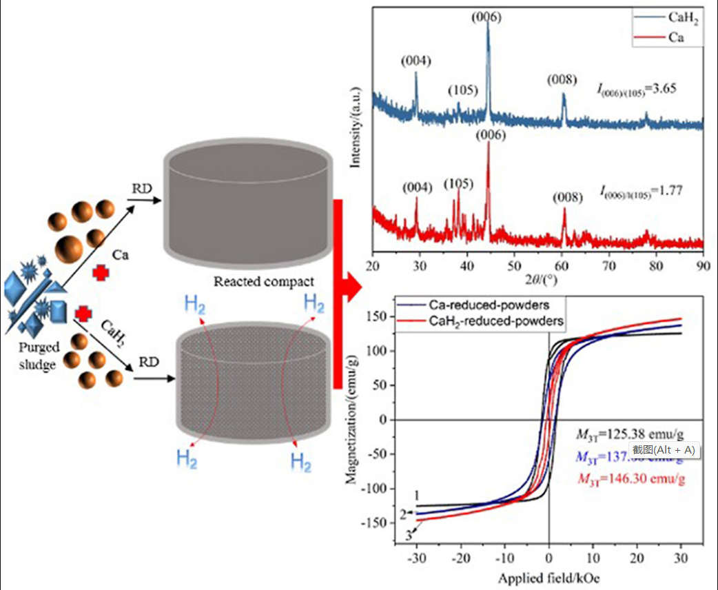 Calcium hydride reduced high-quality Nd–Fe–B powder from Nd–Fe–B sintered magnet sludge_3