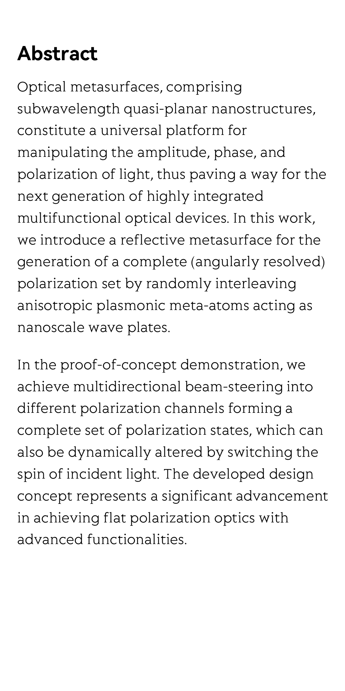 Spin-controlled generation of a complete polarization set with randomly-interleaved plasmonic metasurfaces_2