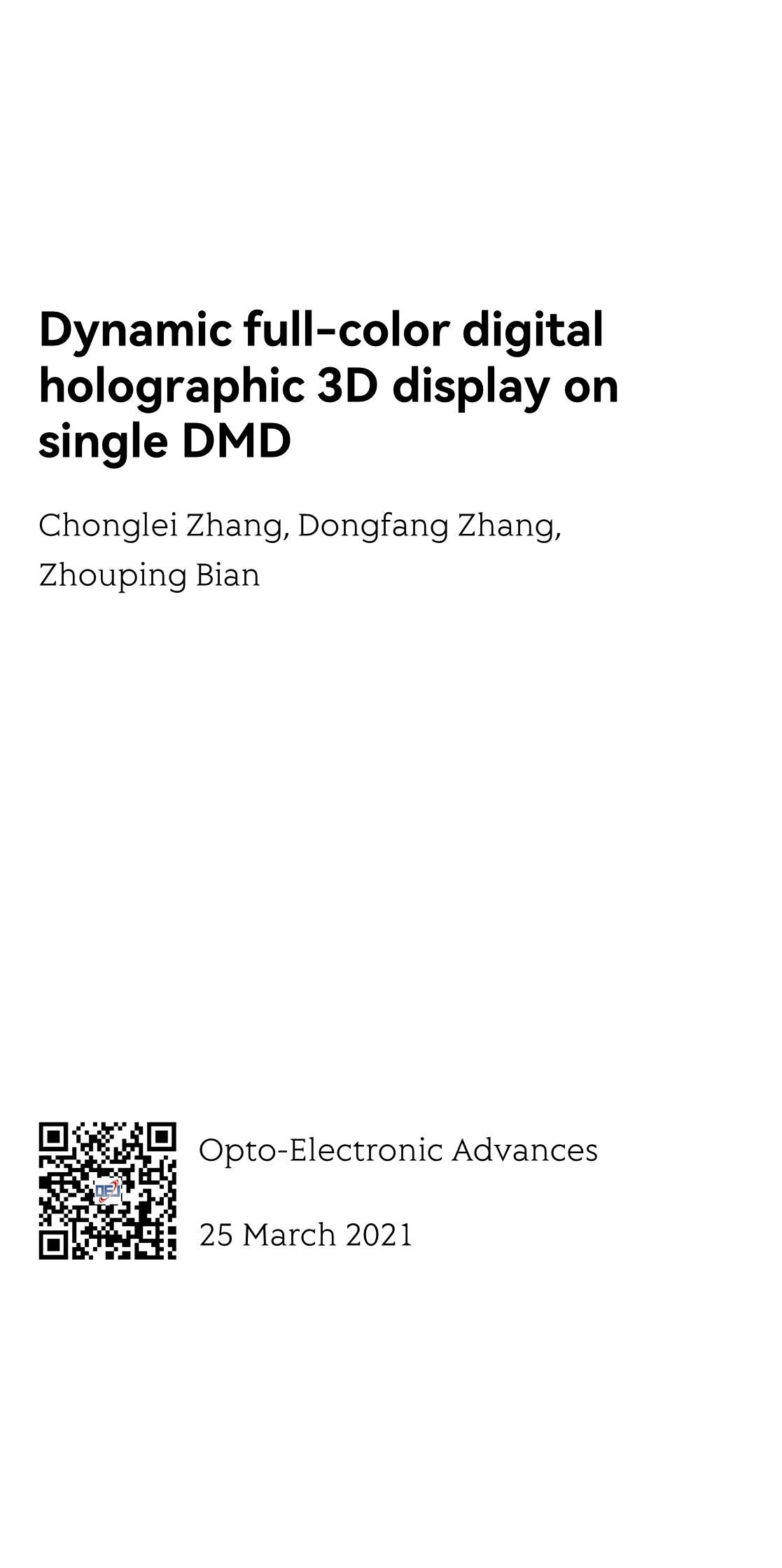 Dynamic full-color digital holographic 3D display on single DMD_1