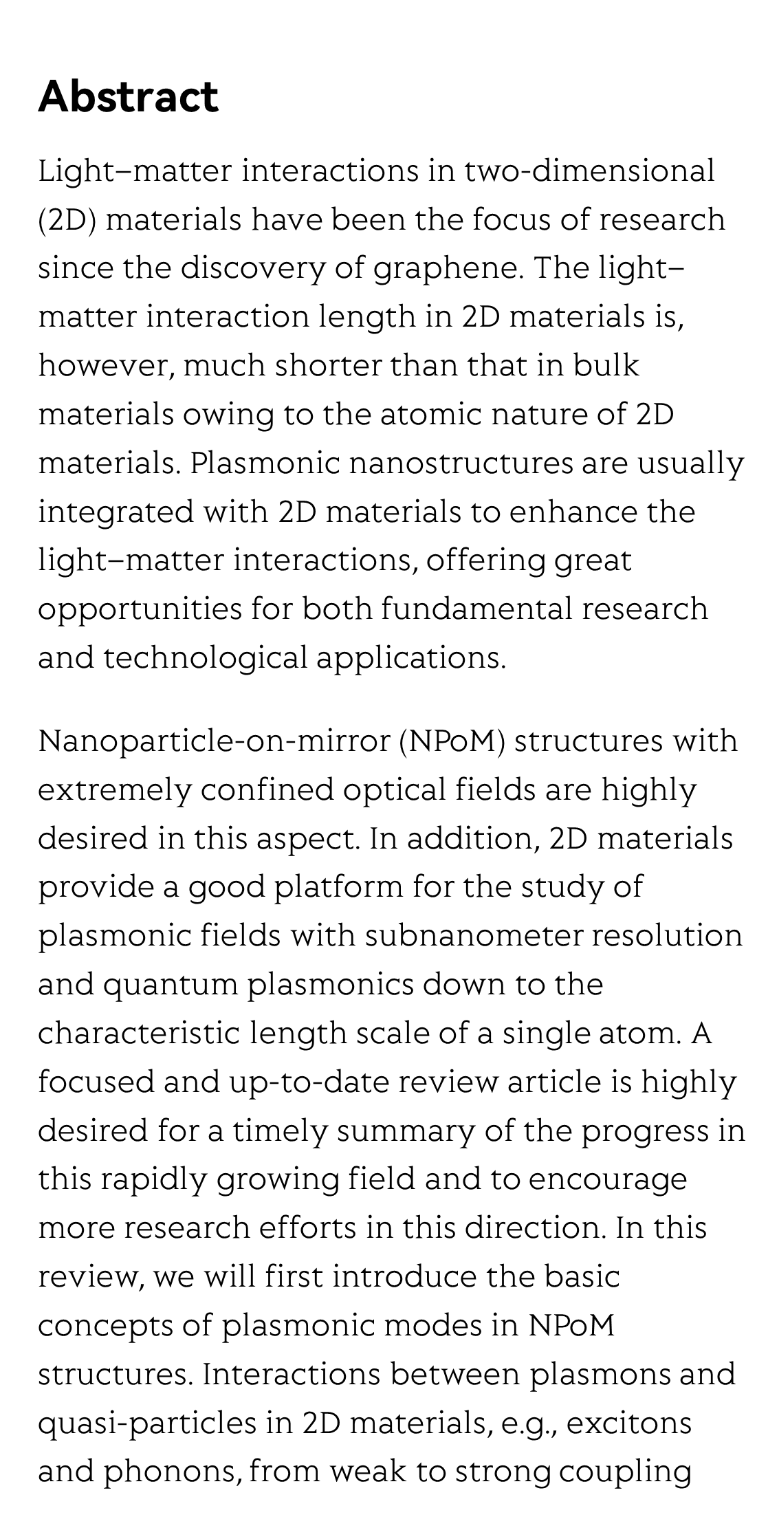 Control of light–matter interactions in two-dimensional materials with nanoparticle-on-mirror structures_2