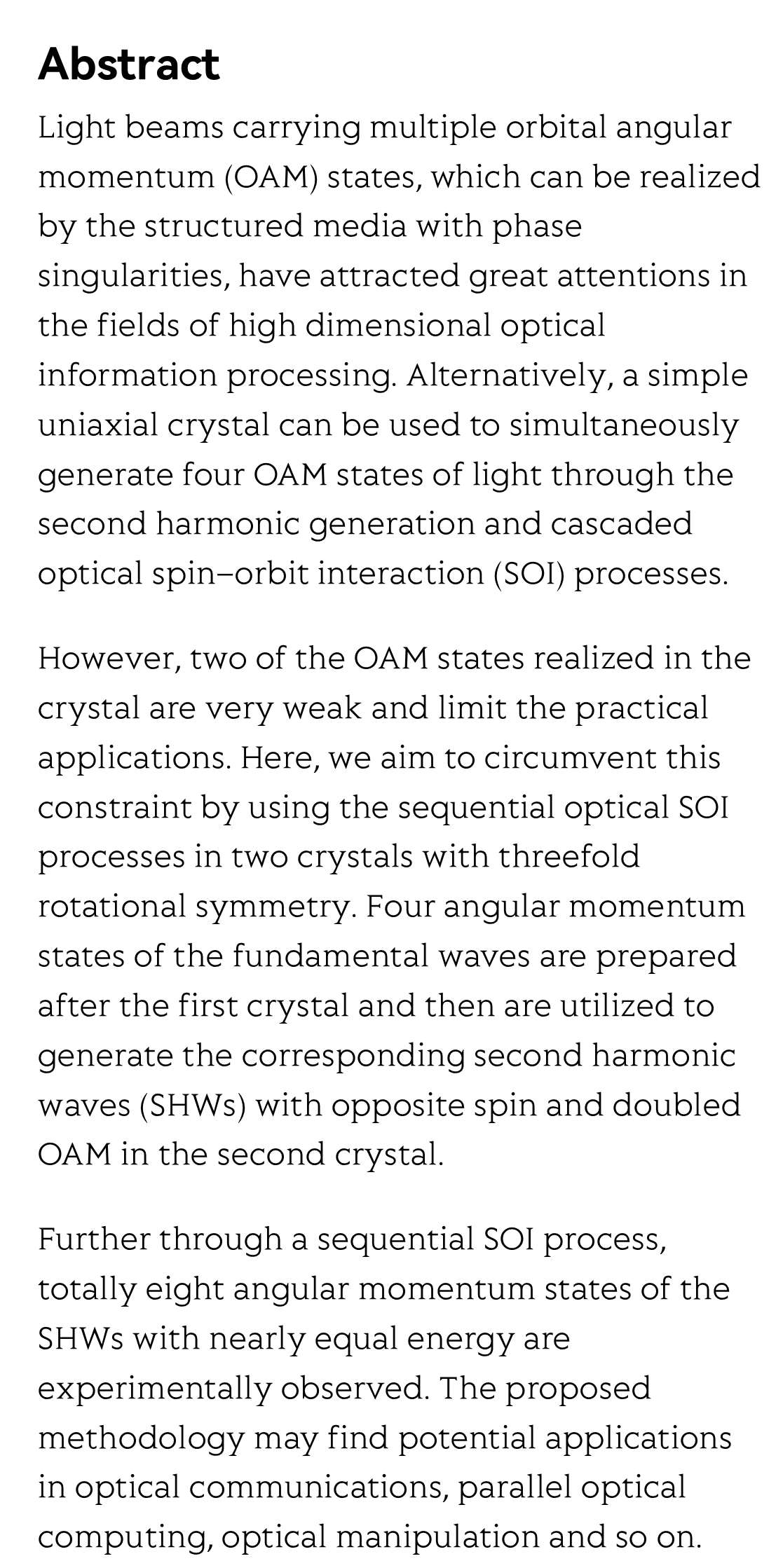 Sequential harmonic spin–orbit angular momentum generation in nonlinear optical crystals_2