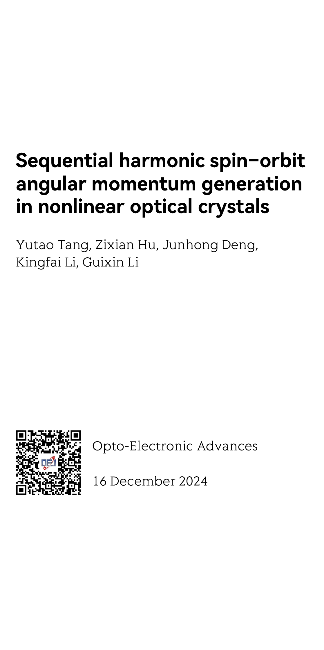 Sequential harmonic spin–orbit angular momentum generation in nonlinear optical crystals_1