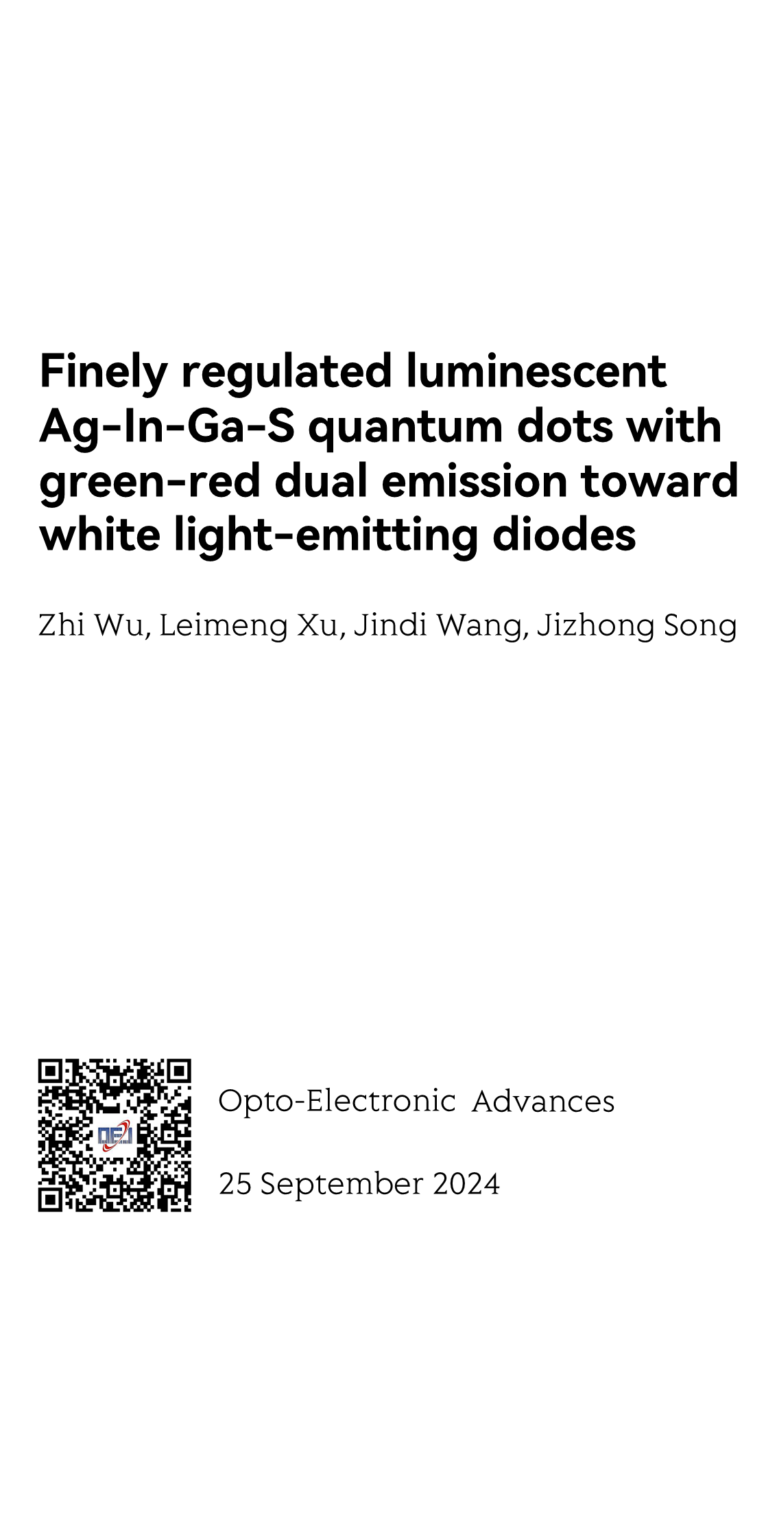 Finely regulated luminescent Ag-In-Ga-S quantum dots with green-red dual emission toward white light-emitting diodes_1