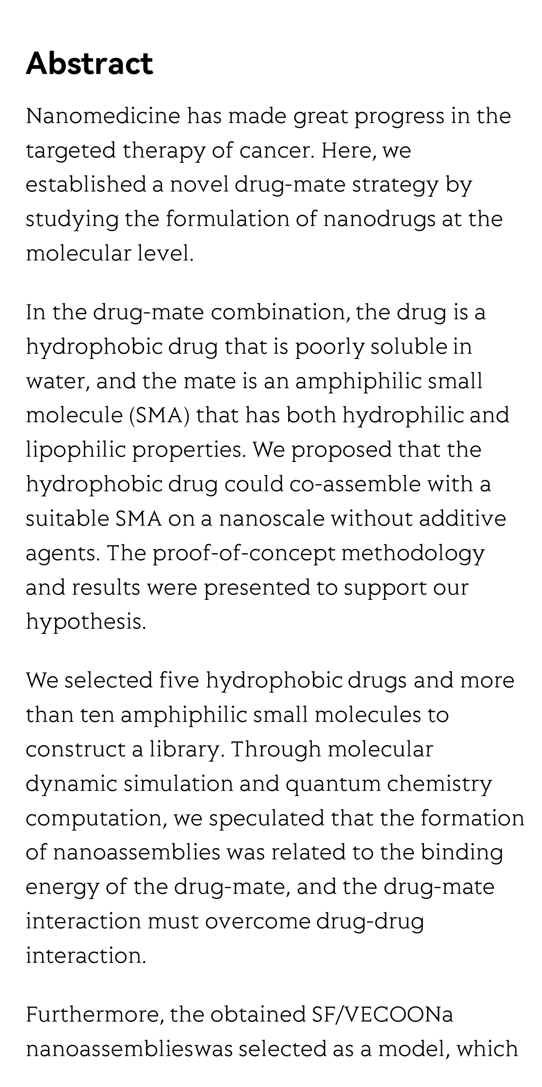 Amphiphilic small molecular mates match hydrophobic drugs to form nanoassemblies based on drug-mate strategy_2